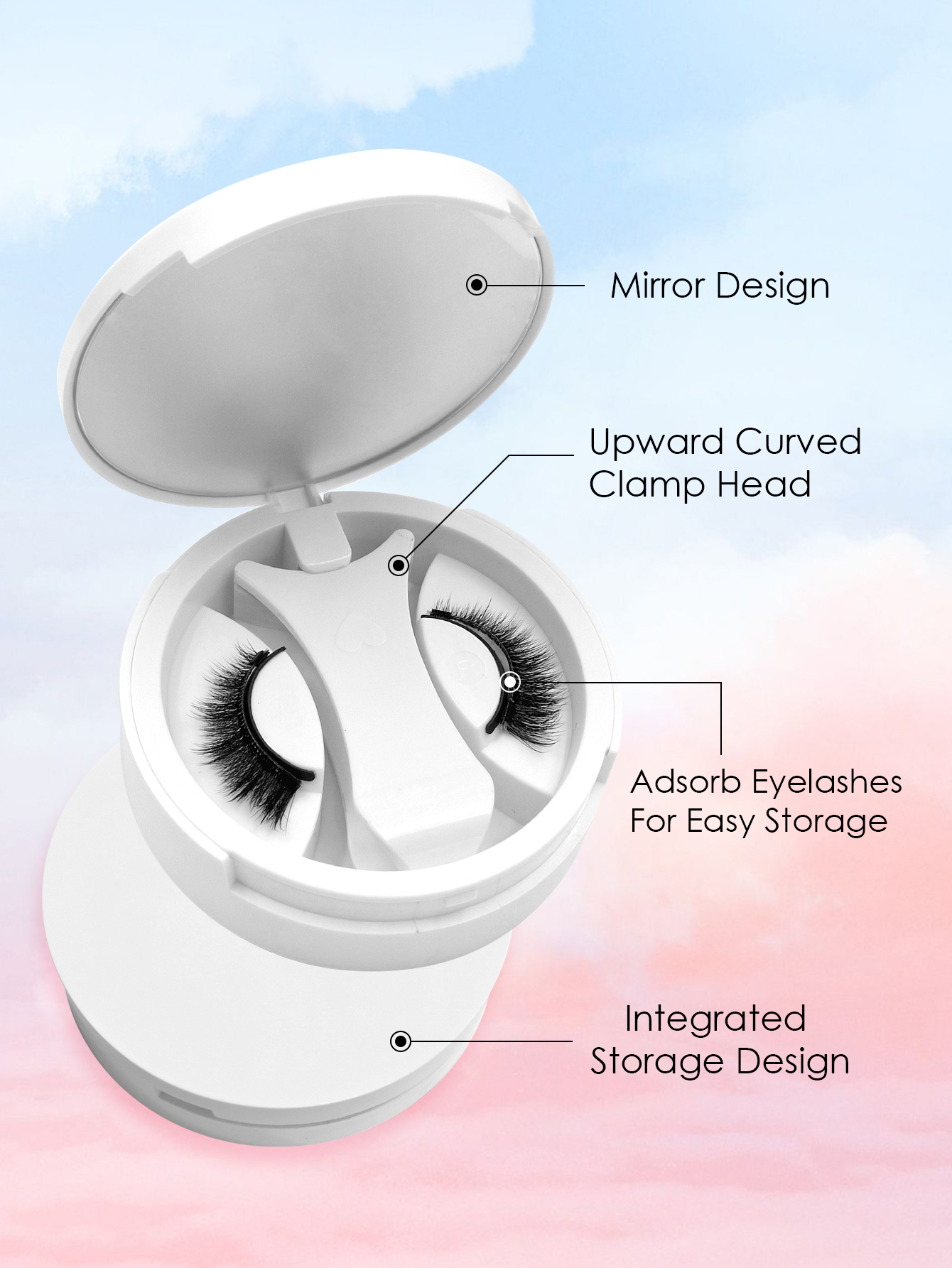 Sibeuna 1 Pair Eyelashes and Magnetic Clips, Magnetic Eyelash Brush with Magnetic False Eyelashes, Magnetic Eyelash Set, False Eyelashes, Natural and Thick Magnetic Eyelash Set with Applicator - Reusable Portable Magnetic Eyelash