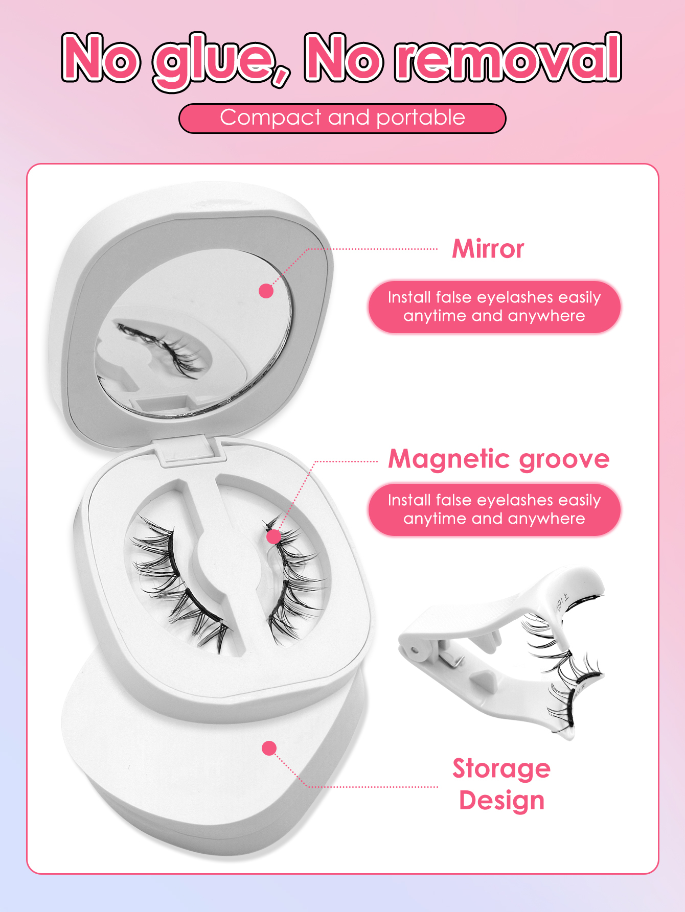 Sibeuna Newly Upgraded 1 Pair of Magnetic False Eyelash With Magnetic Eyelash Curler, Reusable Naturally Long Crossed Magnetic Eyelash, Transparent stem Magnetic Eyelash, Suitable for Dates, Beginners to Use