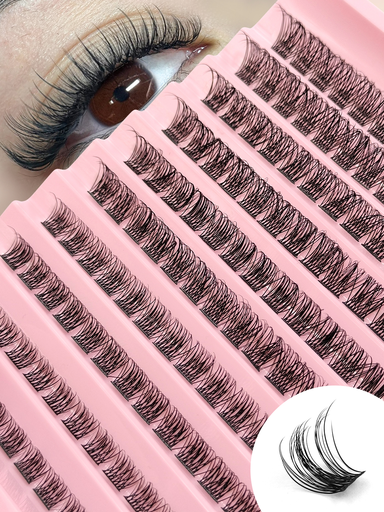 Sibeuna Individual Eyelash 120pcs D Curl Mixed Length 8-16mm Fluffy And Wispy Natural Eyelash Extensions DIY Eyelash Reusable Cluster Eyelash