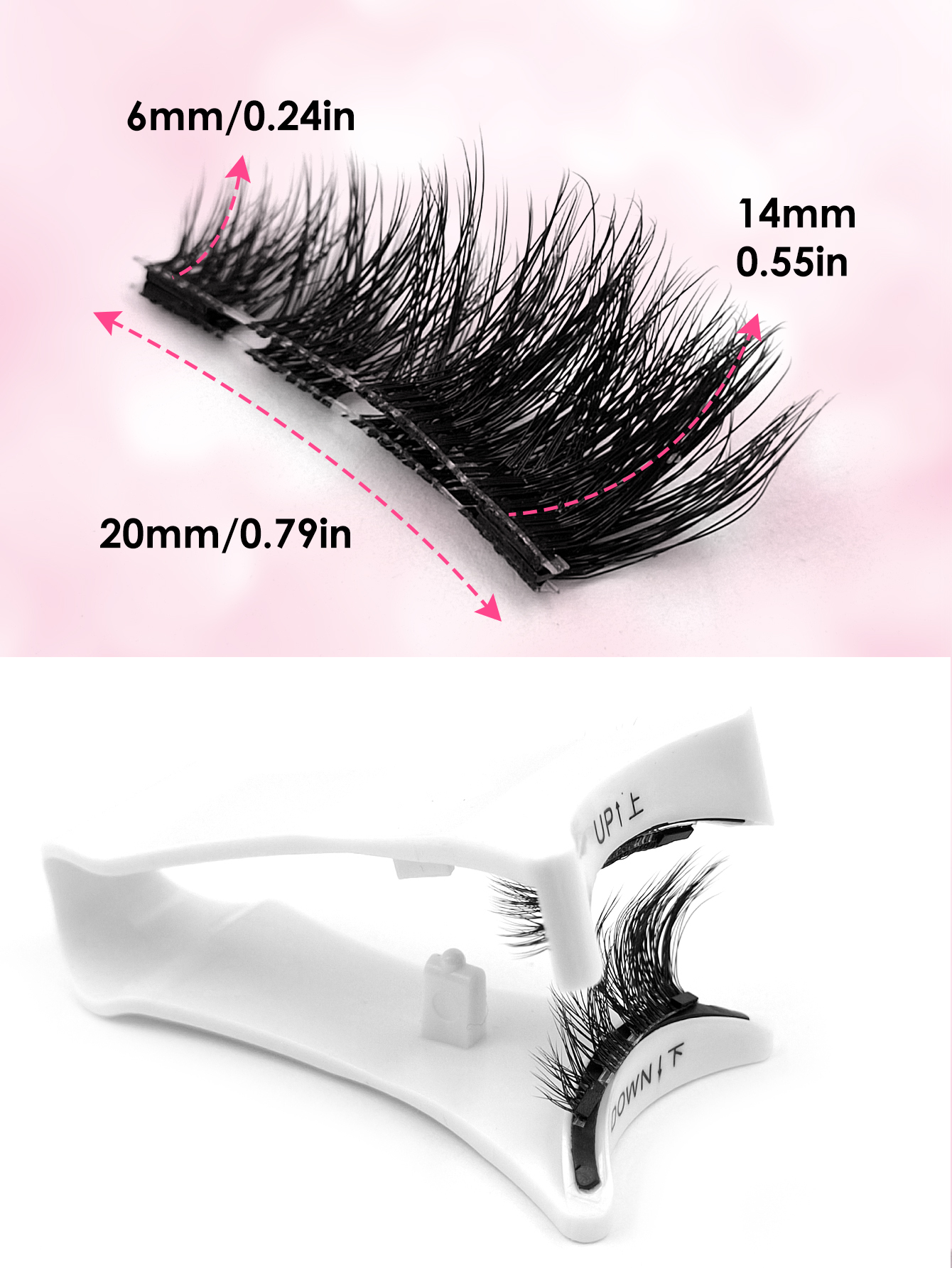 Sibeuna 1 Pair Magnetic Eyelashes Half LashesCat Eye Look Eyelash Natural Long , Reusable and Suitable for Beginners to Use