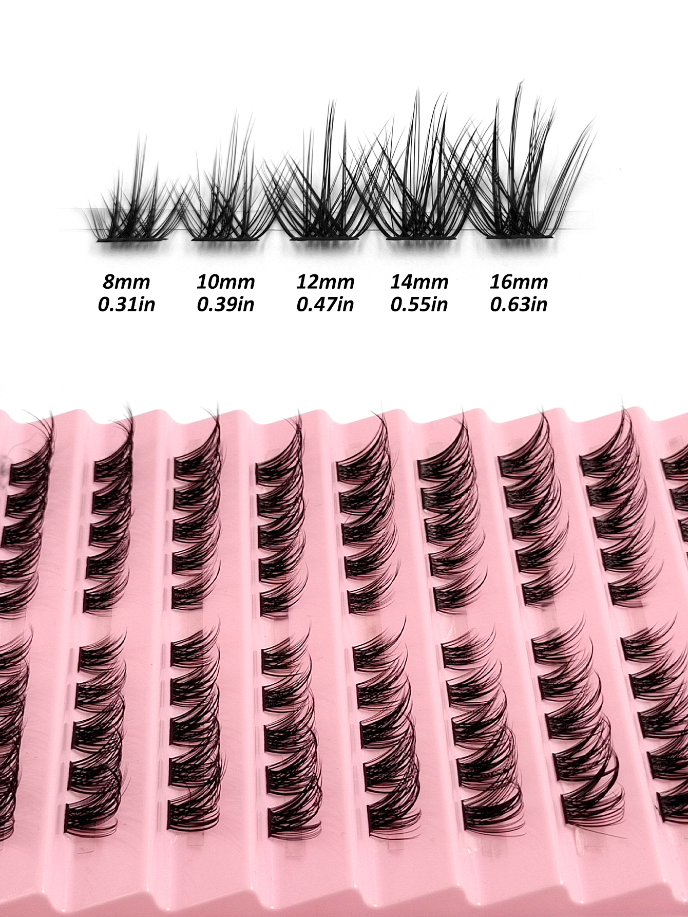 Sibeuna 100PCS (8-16mm) of Fox Eyelash D Curly Faux Mink Eyelash Expansion , Natural Appearance And Soft Personal Long Eyelash, Box Mix Natural Look