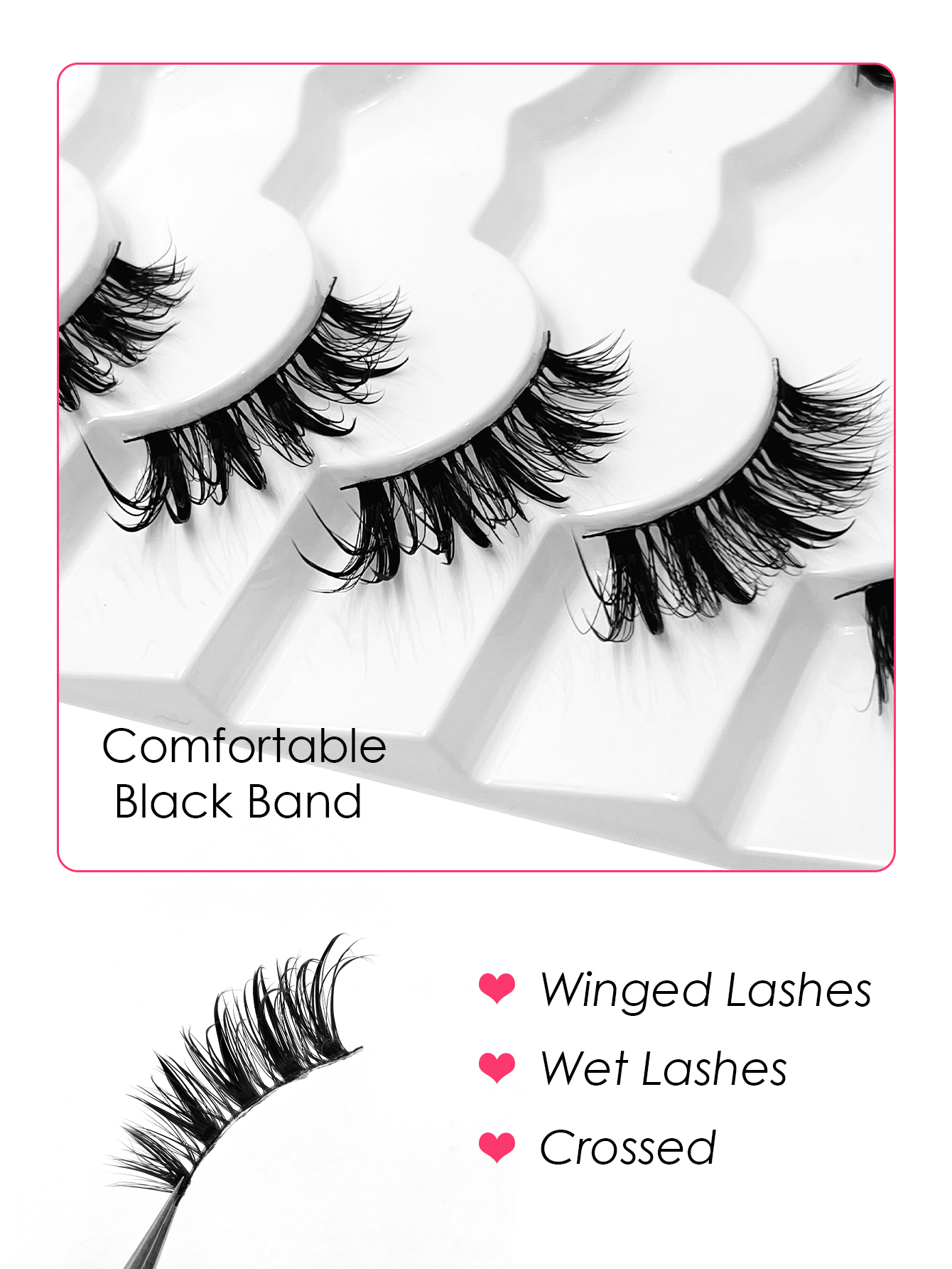 Sibeuna 6 Pairs Half Wet Lashes Manga Lashes Winged Lashes Wet Look Lashes ,False Eyelashes Anime Lashes Natural Look Wispy Faux Mink Lashes Half Lash Extension Makeup Strip Lashes,Manhua Lashes,Wet Eyelashes,Fake Lashes