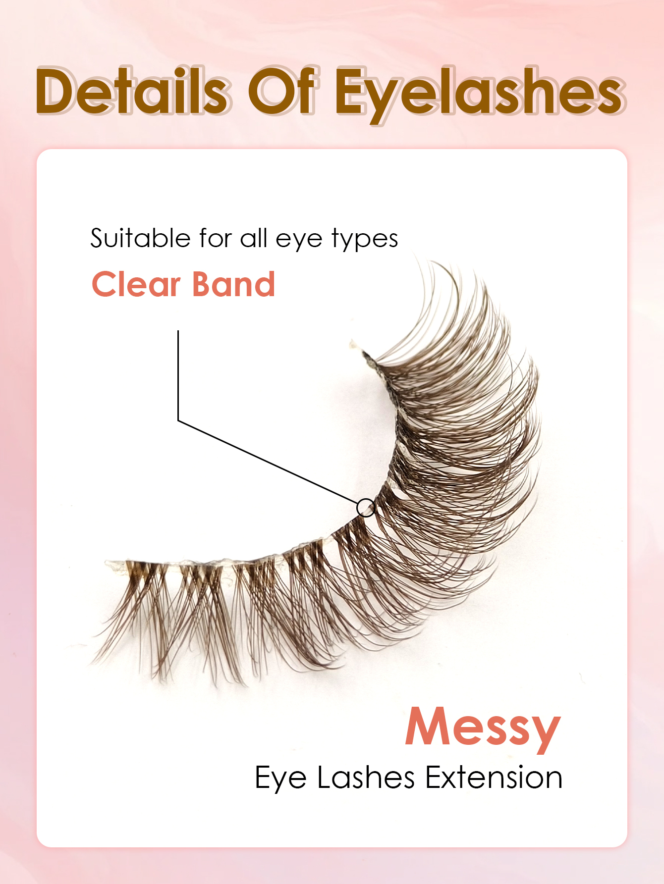 Sibeuna 5 Pairs Fluffy Lashes Brown Lashes Clear Band Reusable Thick Lashes Thicken the Eyelashes Mocha Eyelash Makeup ,Suitable For Daily Wear and For Parties