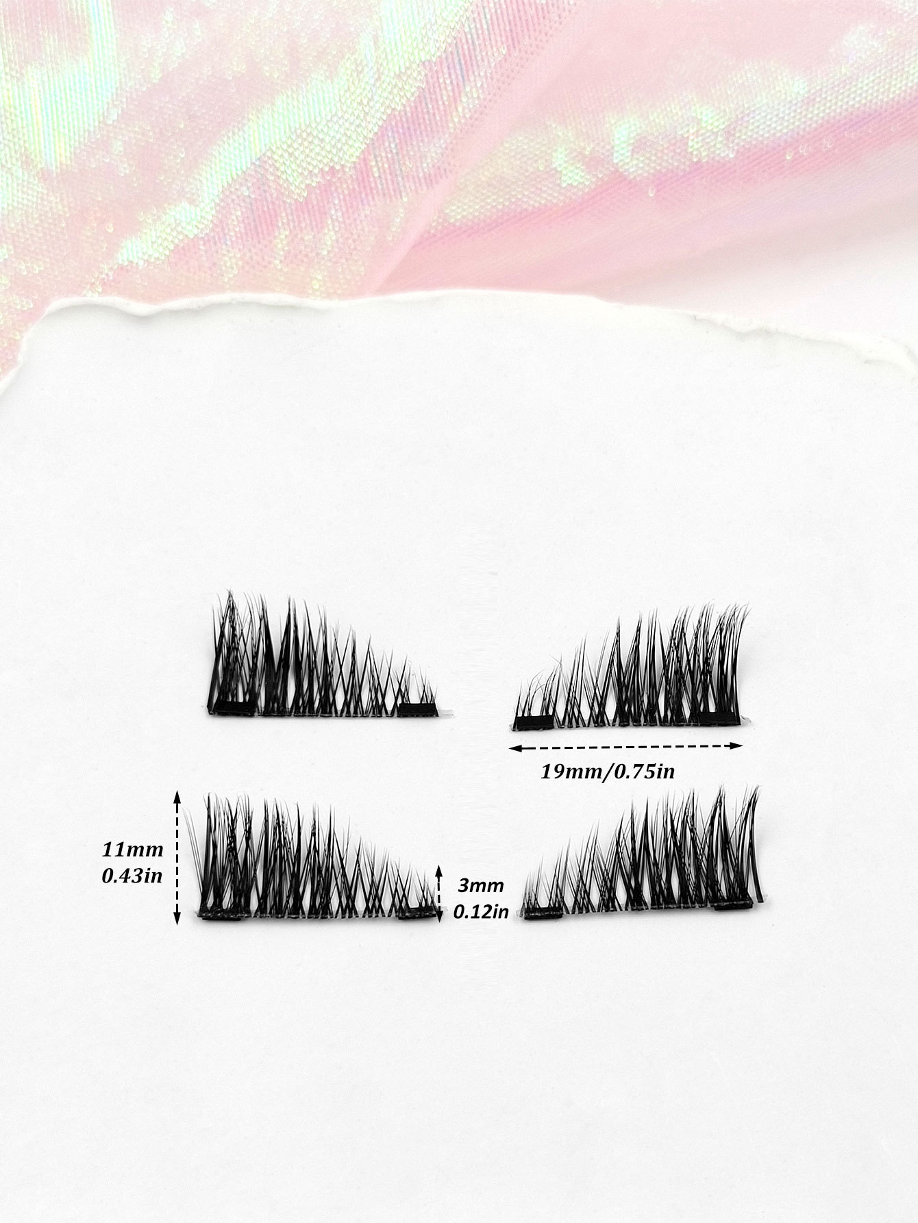 Sibeuna 1 Pair Half False Eyelash,Magnetic False Lashes, Magnetic Half-eye False Lashes, Naturally Dense Magnetic Eyelash, Clear Band - Reusable Portable Magnetic Lashes, Suitable for Beginner Use