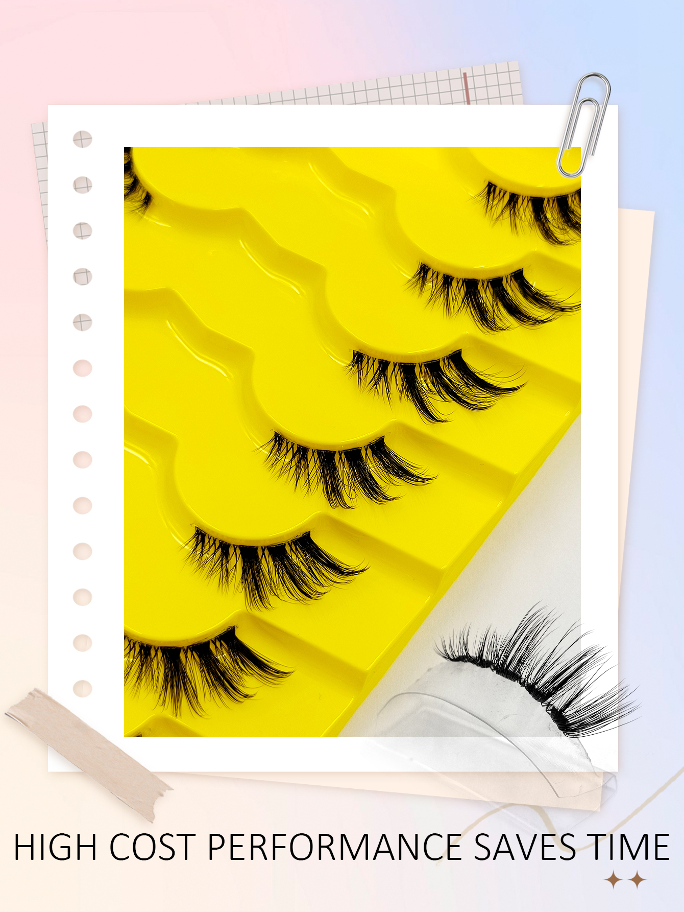 Sibeuna 7 Pairs Half Lashes Natural Look Cat Eye False Eyelashes Natural Clear Band Lashes Short Soft Manga Lashes Fluffy Winged Lashes Extension Tool Strip Lashes, Comfortable Eyelashes, Fake Lashes