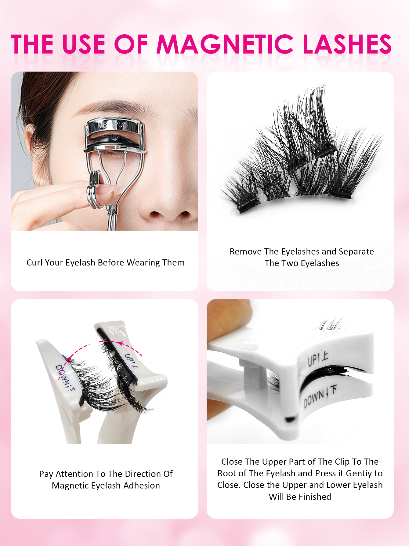 Sibeuna 1 Pair Magnetic Eyelashes Half LashesCat Eye Look Eyelash Natural Long , Reusable and Suitable for Beginners to Use
