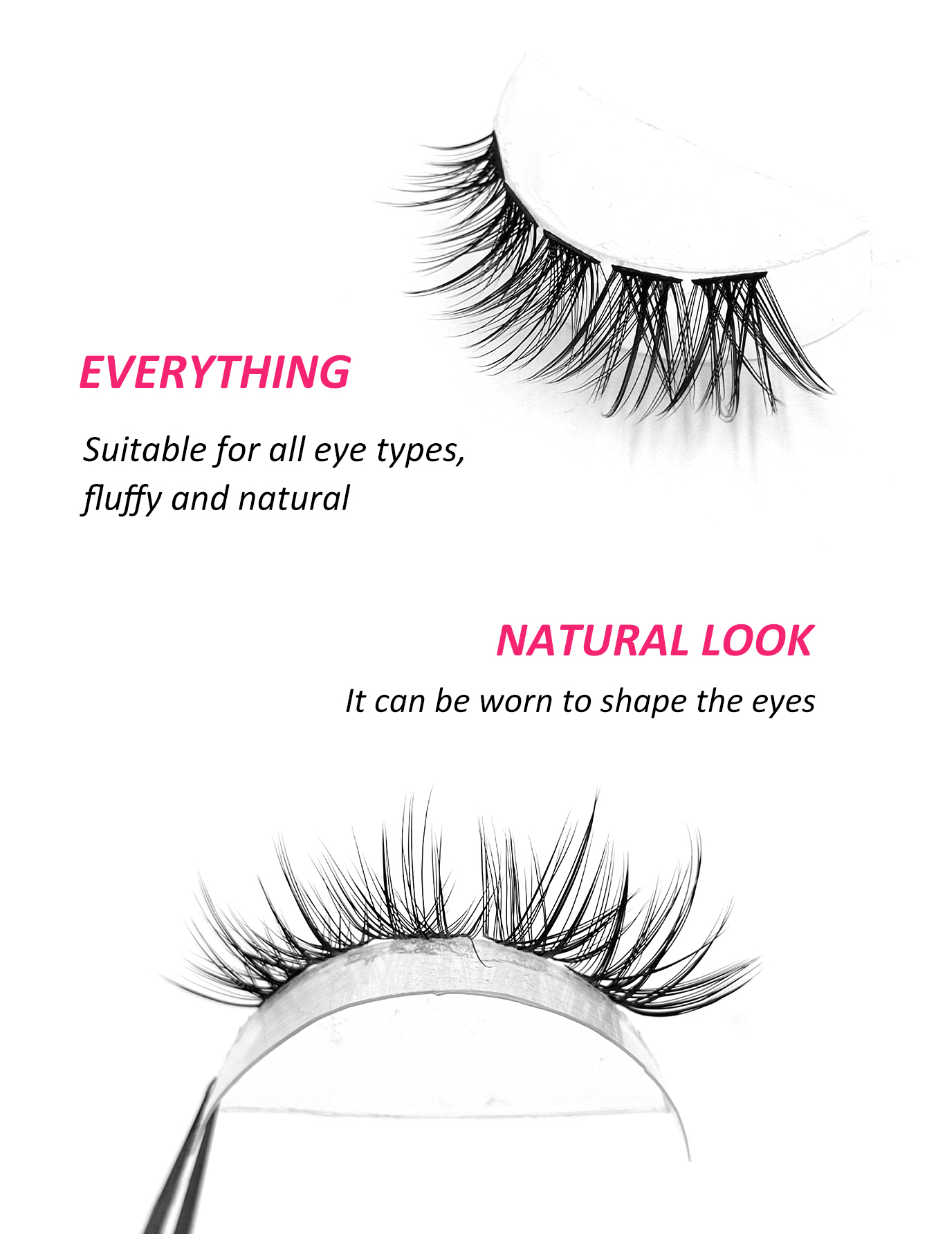 Sibeuna 100PCS (8-16mm) of Fox Eyelash D Curly Faux Mink Eyelash Expansion , Natural Appearance And Soft Personal Long Eyelash, Box Mix Natural Look