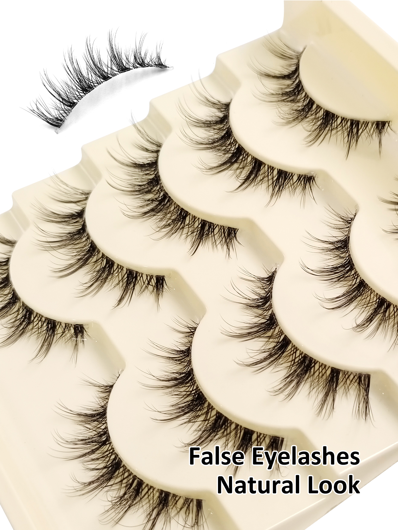 Sibeuna 5 Pairs Manga Lashes False Eyelashes Anime Lashes, Natural Look Wispy Soft Lash Extension, Comic Eye Clear Band Reusable