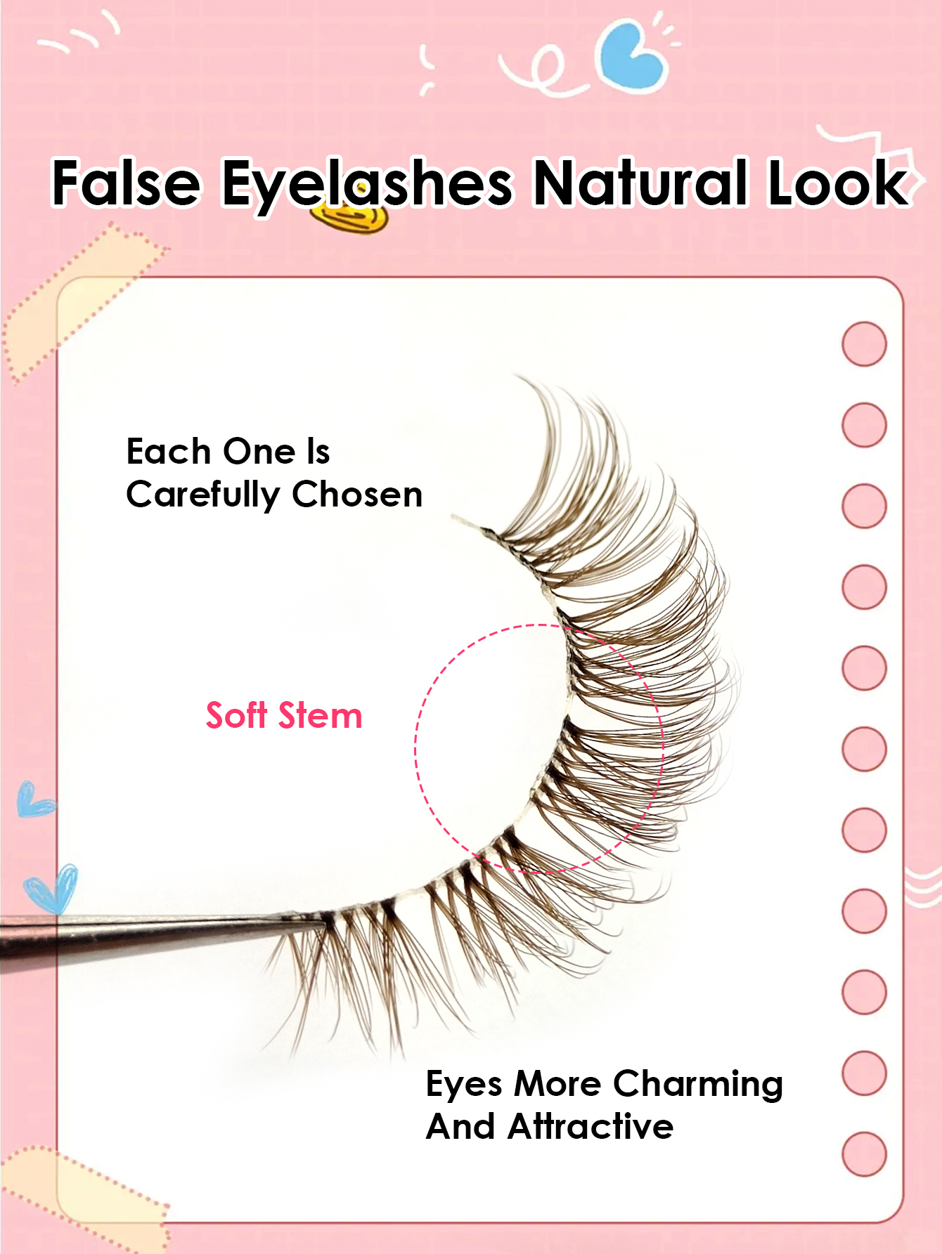 Sibeuna 5 Pairs Natural Look Brown False Eyelashes Manga Lashes Wispy Dramatic Soft Brown Lash Extensions Natural Lashes Extension Makeup Strip Lashes