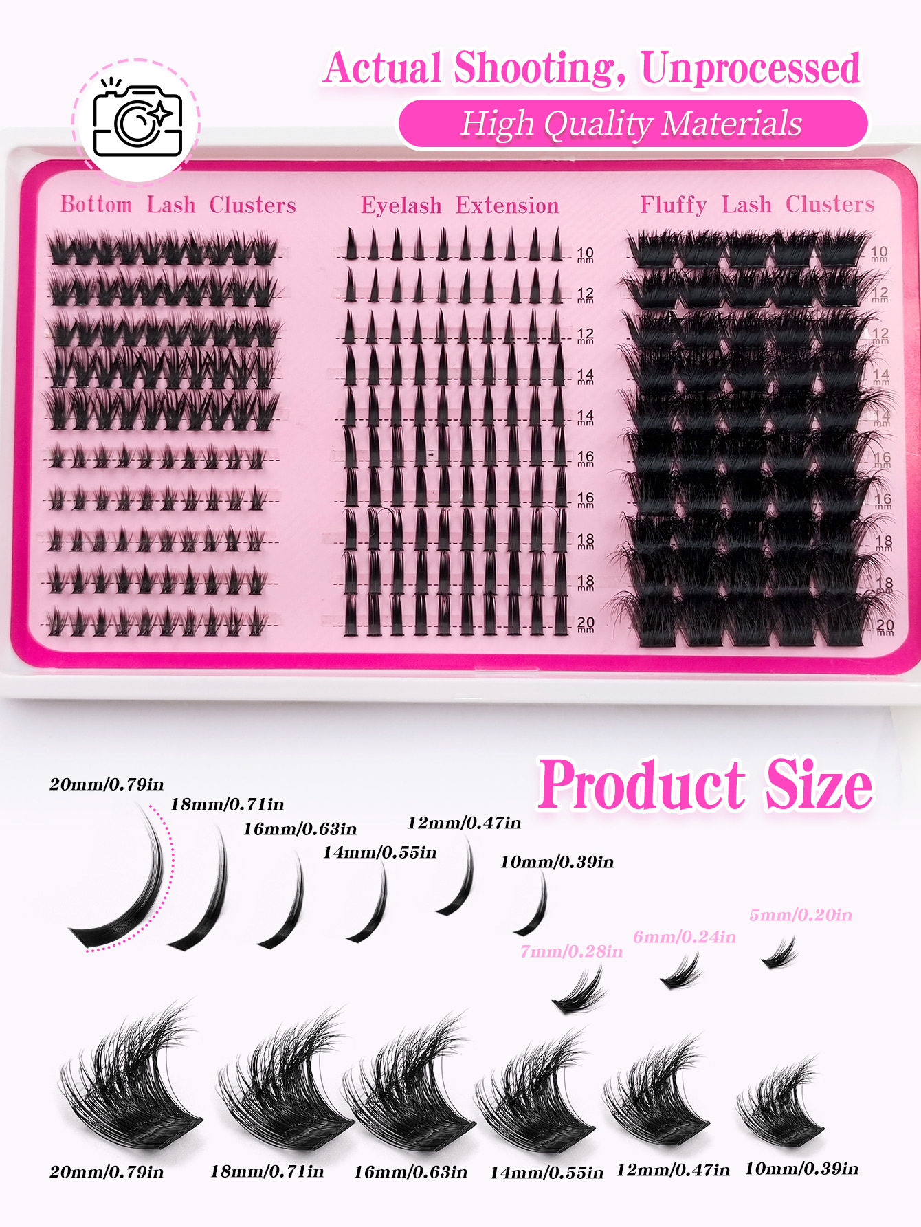 Sibeuna 250pcs 200D Lash Clusters Long 5-20mm Lash Spikes Lower Eyelashes Reusable Bottom Lashes Eyelash Clusters Volume Individual Lashes Spiky Lash Extension Manga Cluster Eyelash Extensions Faux Mink Strips Lashes Thick Lashes With Spikes And Bottoms