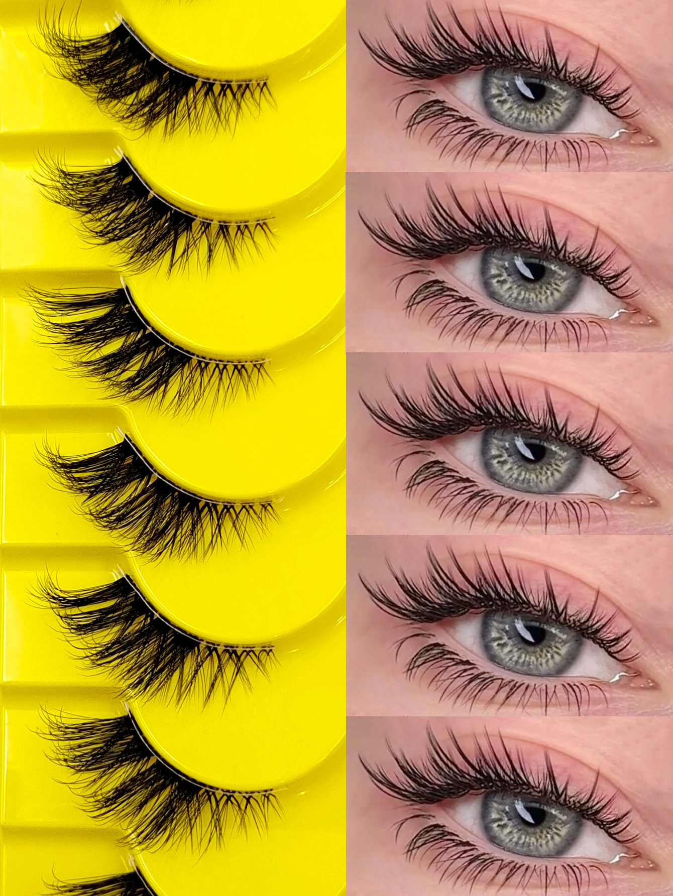 Sibeuna 10 Pairs Half Lashes Cat Eye False Lashes Clear Band Eyelashes Fluffy & Crossed Faux Mink Lashes Soft Natural Makeup,Fake Lashes,Gift For Women & Girl,Suitable For Party, Holiday Eye Makeup