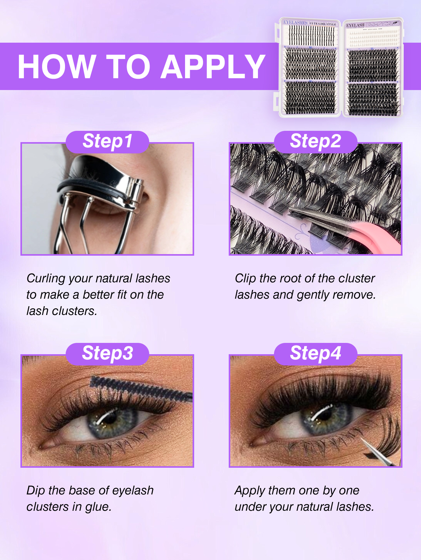 Sibeuna  646 Pcs D Curl Bottom Lashes+Spikes Lashes +40D+60D+80D+100D Suitable For Makeup, Eyelash Extension, DIY Lashes, DIY Eyelash Extension At Home