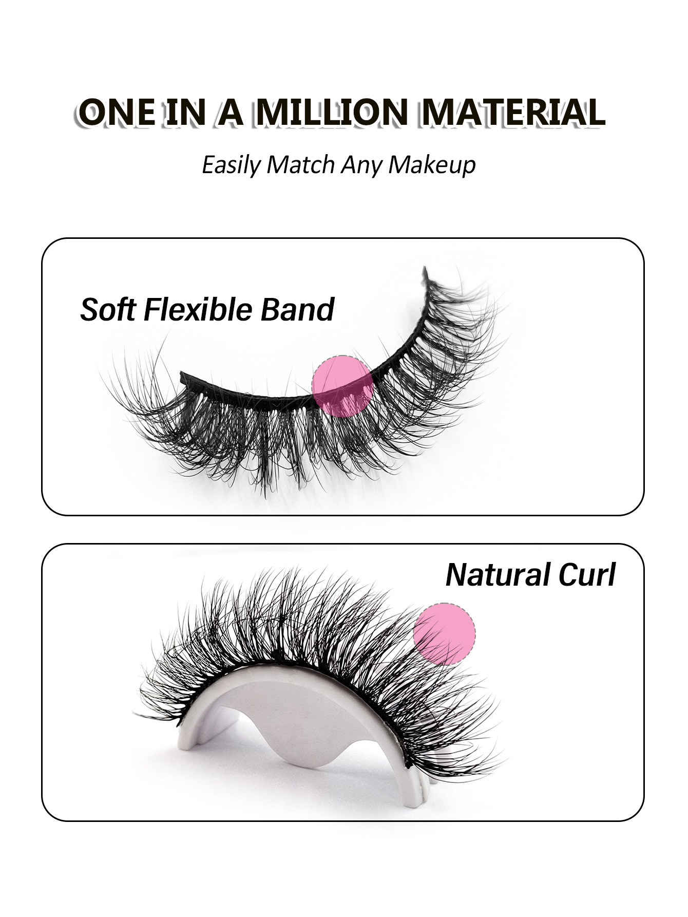 Sibeuna 10 Pairs Fluffy Natural Faux Mink Eyelashes, Natural Curly, Soft & Lightweight, Reusable, Black Thin Band False Eyelashes,Cat Eye Lashes