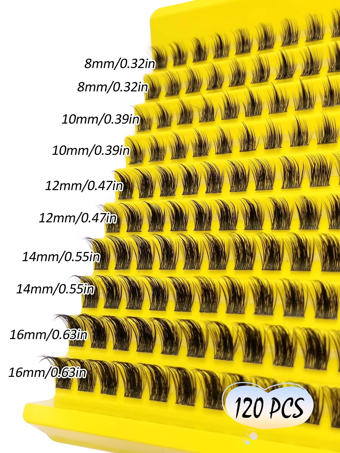Sibeuna 120 Pcs D Curl Cluster Eyelashes, Wispy Fluffy Eyelash Clusters, Individual Eyelashes Extension Natural Single Soft Fans Eyelashes DIY Lash,Spikes Lashes