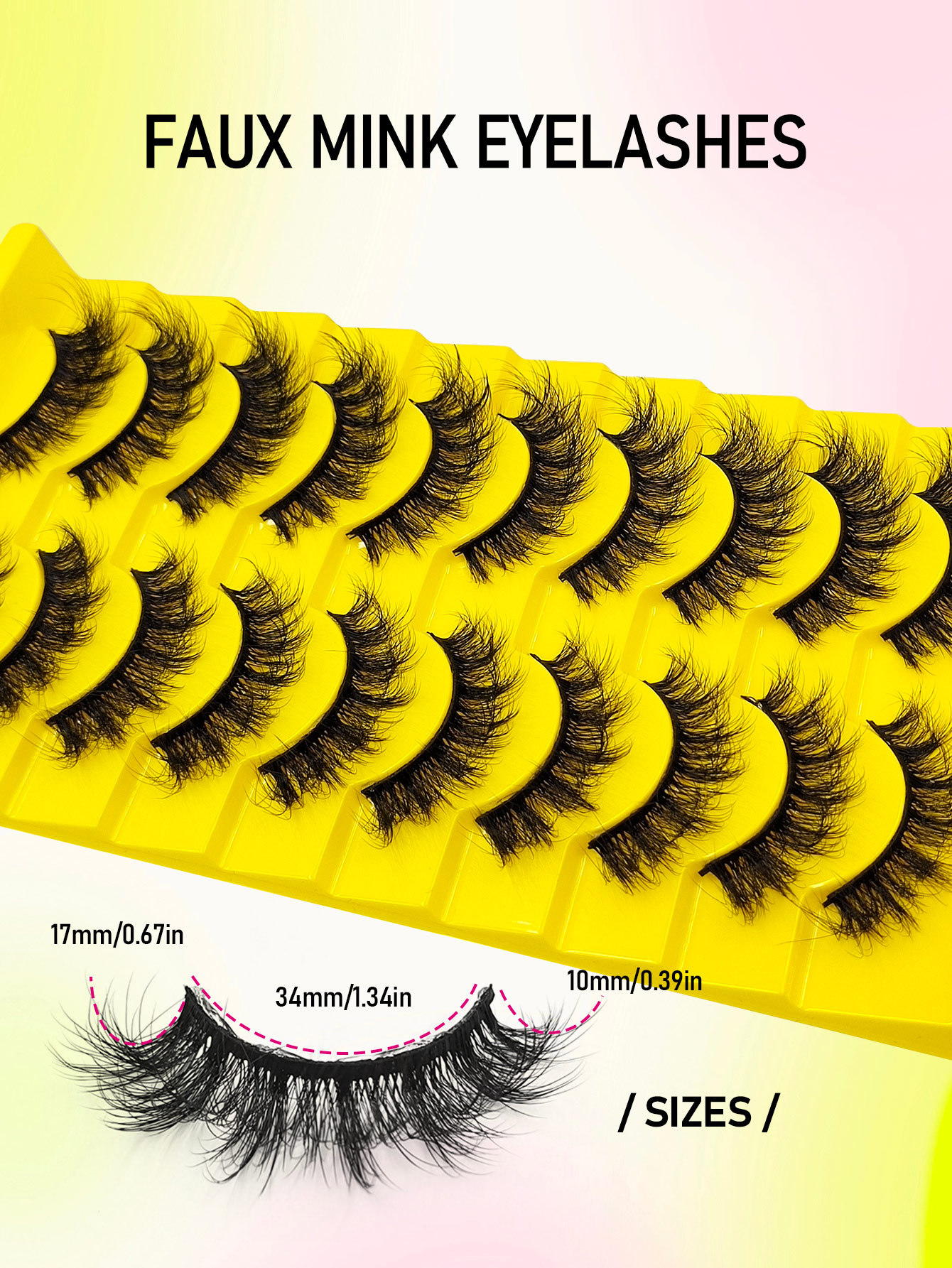 Sibeuna 10 Pairs Long Curl Cat Eye Lashes,Beginner-friendly Reusable Use False Eyelashes, Long Soft 3d Faux Mink Lash Extension Makeup,Lashes,Fake Lashes