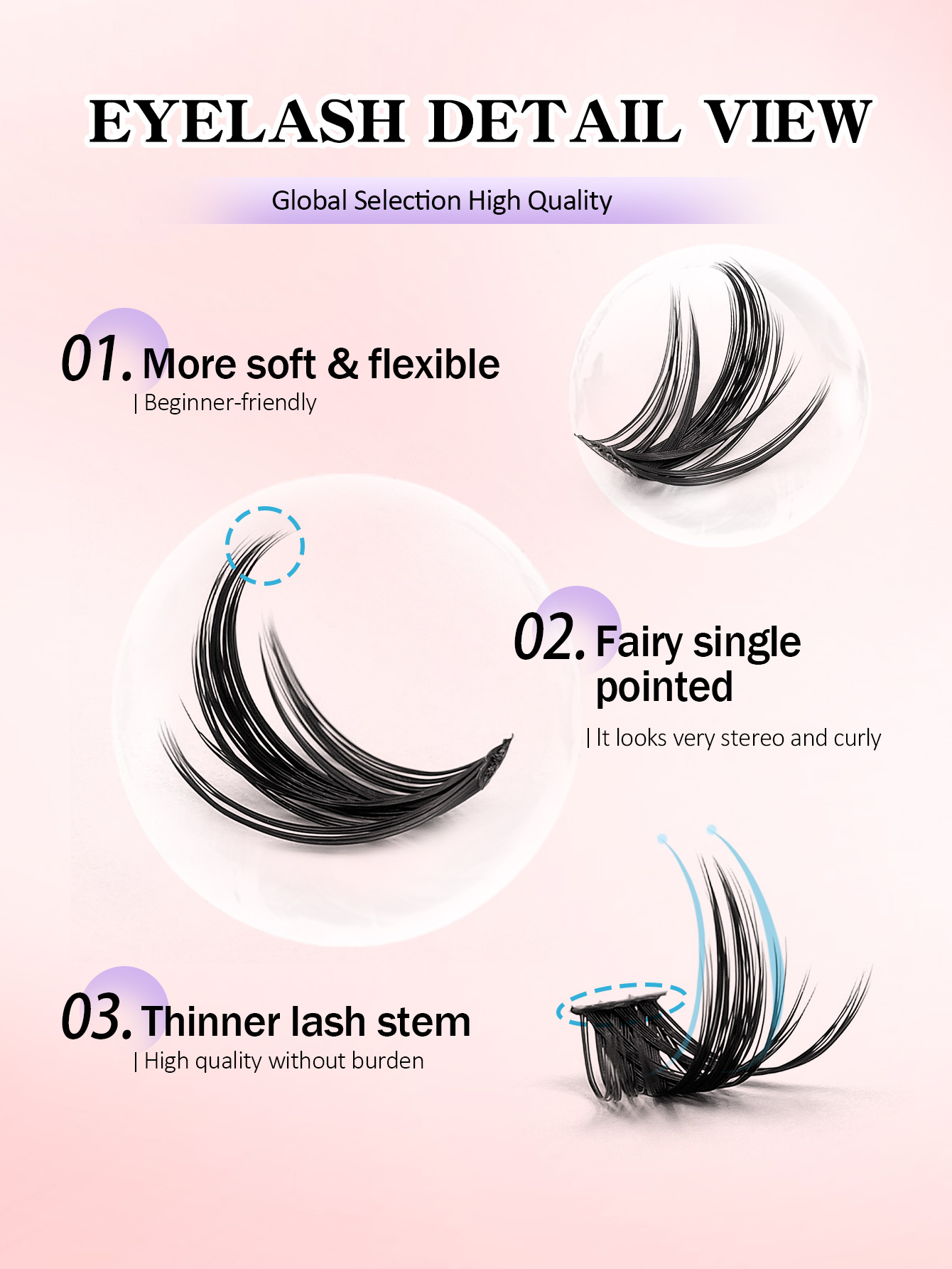 Sibeuna 200PCS D Curl Fairy Single Pointed Clusters Individual Cluster Lash, 8-16mm Spikes Lashes, Selection High Quality DIY Eyelash Extension, Wispy Cluster Lash, Thin Band Natural False Eyelashes, Beginner-friendly Eye Makeup Tools