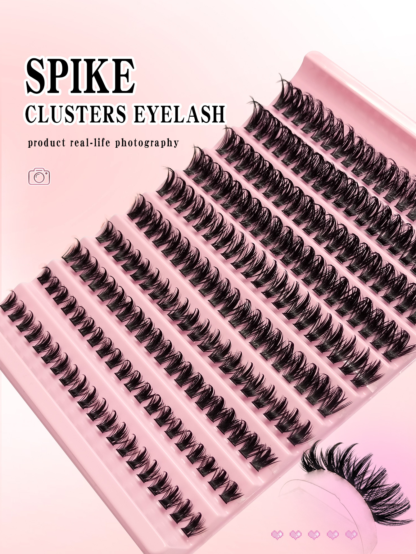 Sibeuna 200PCS D Curl Fairy Single Pointed Clusters Individual Cluster Lash, 8-16mm Spikes Lashes, Selection High Quality DIY Eyelash Extension, Wispy Cluster Lash, Thin Band Natural False Eyelashes, Beginner-friendly Eye Makeup Tools