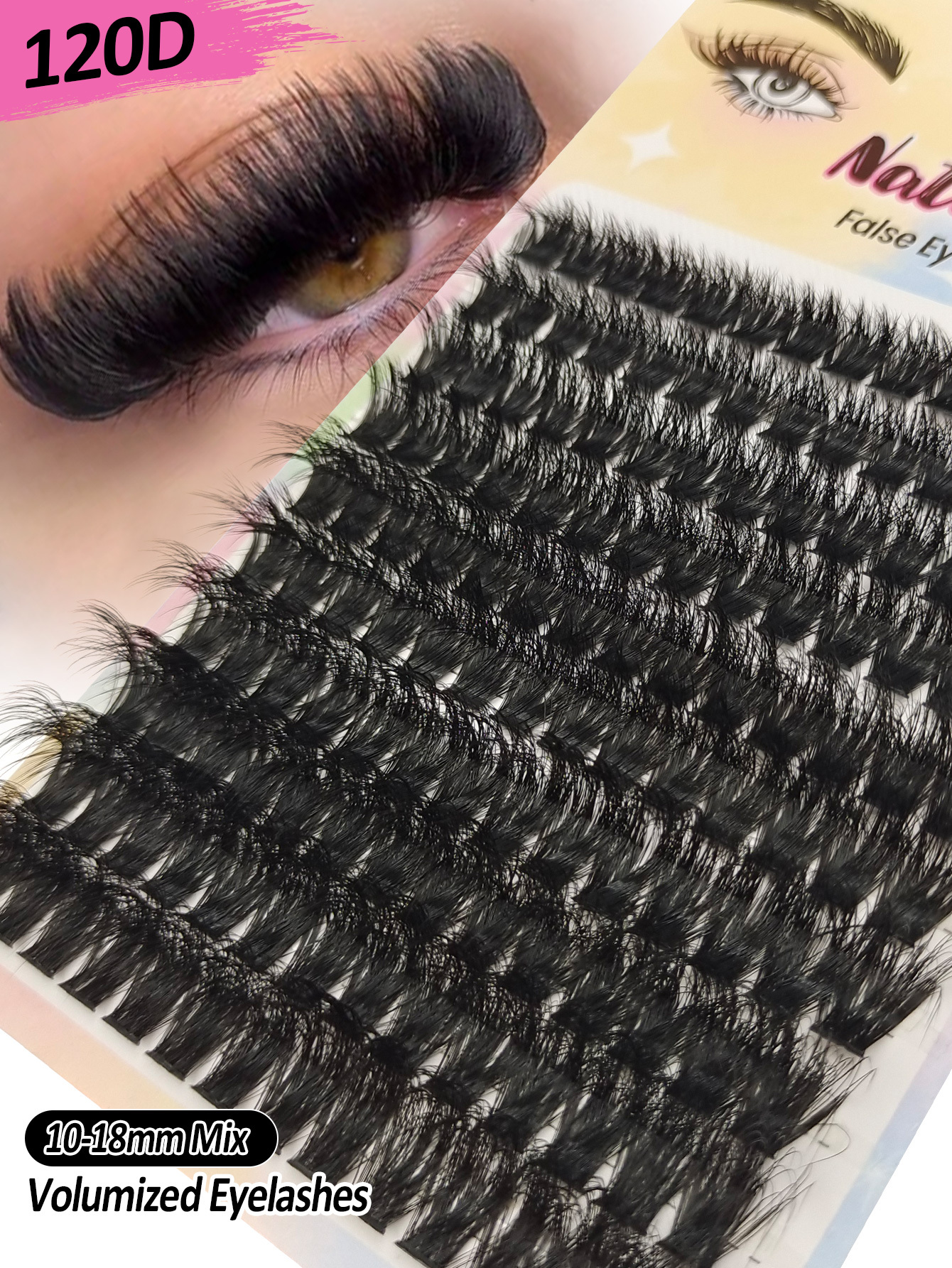 Sibeuna 140pcs D Curl Individual False Eyelashes, 120D Thick & Volume, Soft & Fluffy, Beginner-Friendly, Creates Natural Look, Easy DIY Segmented False Lashes, Long-Lasting & Dense