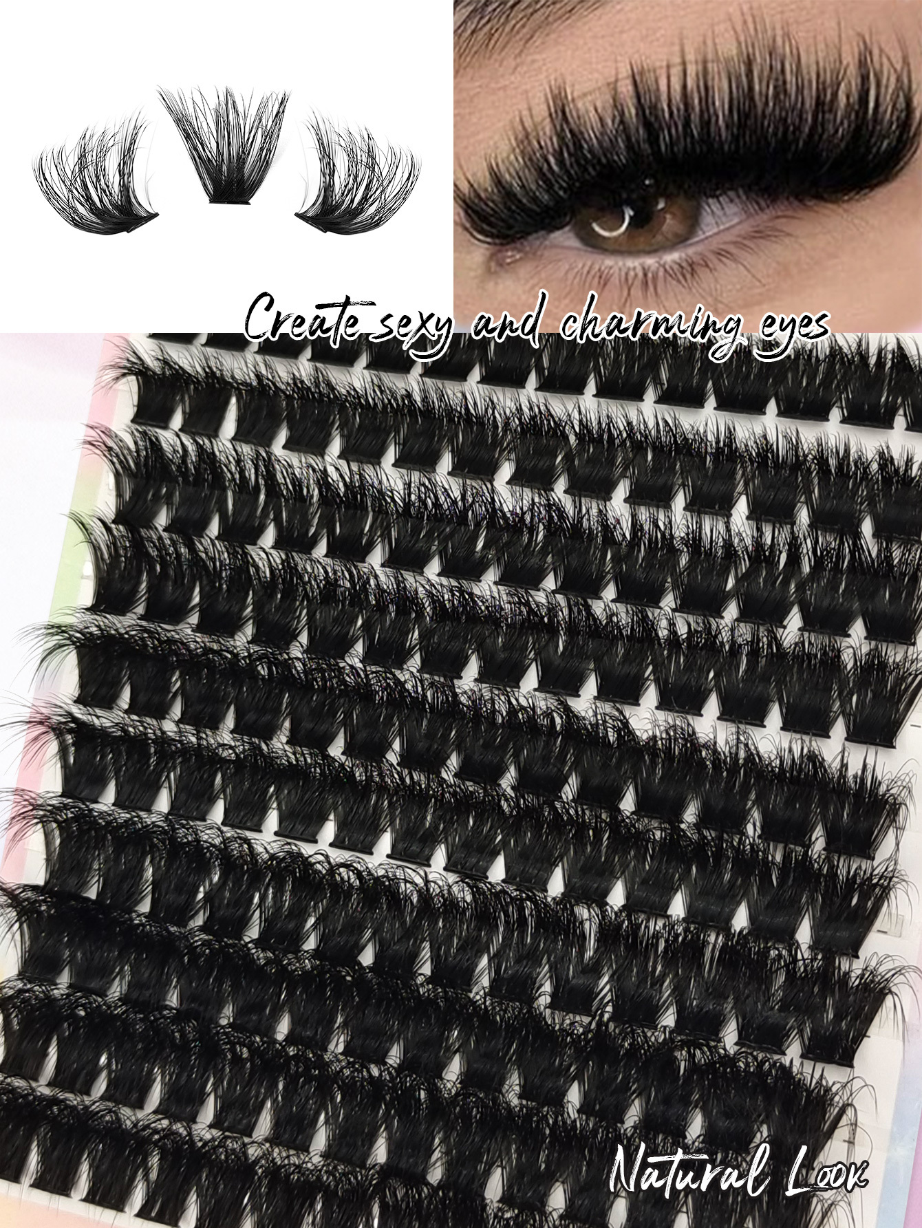 Sibeuna 140pcs D Curl Individual False Eyelashes, 120D Thick & Volume, Soft & Fluffy, Beginner-Friendly, Creates Natural Look, Easy DIY Segmented False Lashes, Long-Lasting & Dense