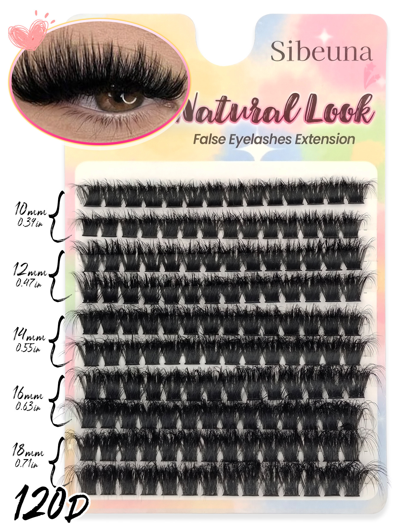 Sibeuna 140pcs D Curl Individual False Eyelashes, 120D Thick & Volume, Soft & Fluffy, Beginner-Friendly, Creates Natural Look, Easy DIY Segmented False Lashes, Long-Lasting & Dense