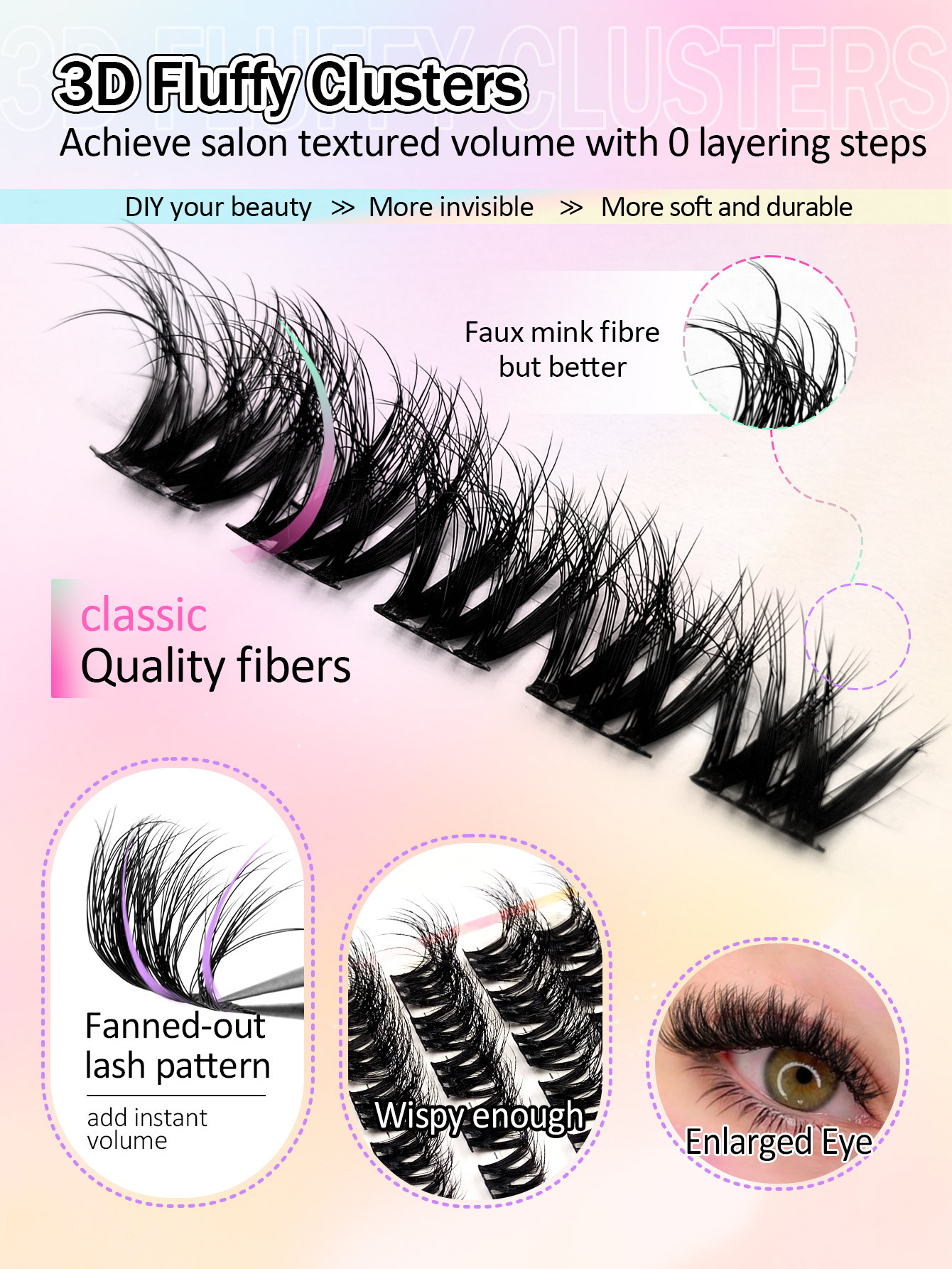 Sibeuna 100pcs D-Curl Quality Fibers Thin False Eyelashes, 11-16mm Mixed Length, Fluffy & Lengthening Individual Lashes, Charm & Volume, Suitable For Home Lash Extension, Beginners Clusters Lashes,DIY Cat Eye Lashes,Natural Eyelashes