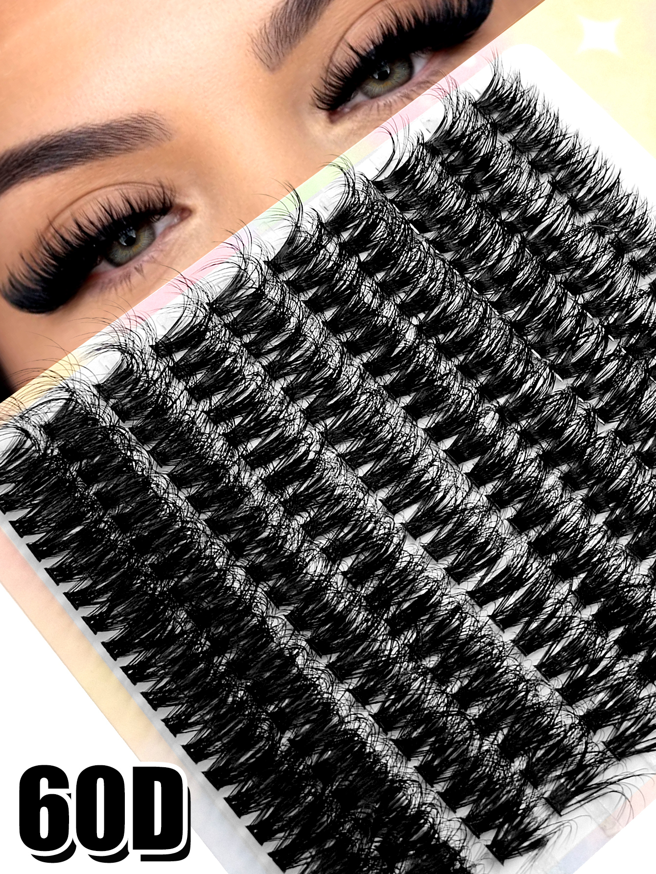 Sibeuna 200 Pcs D Curl Dense Fluffy Lashes,60D Thick Volume Beginner-Friendly,Suitable For Daily Style Eye Makeup For Self Use At Home Or On-The-Go,DIY Eyelashes Extensions