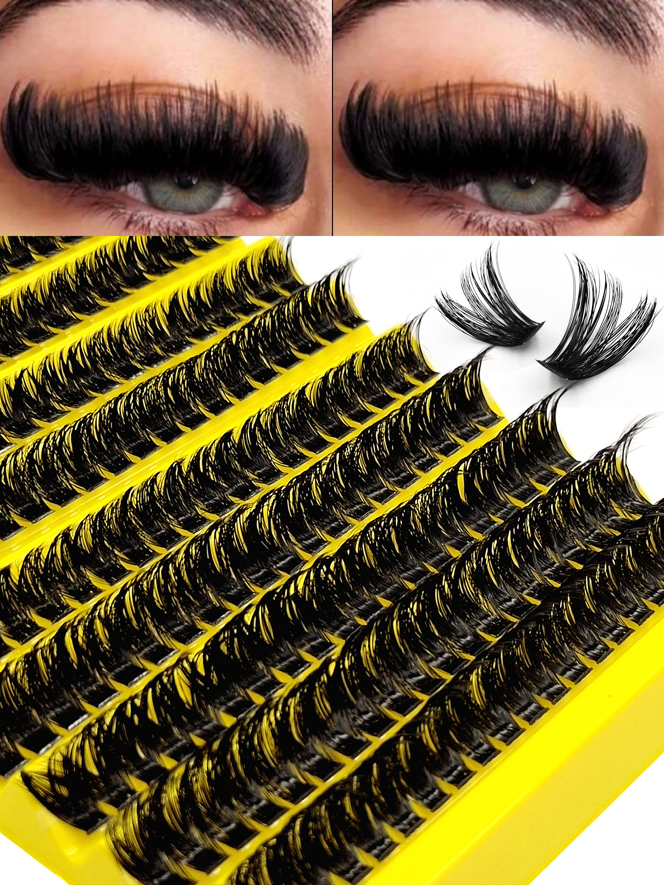 Sibeuna 200 Pcs D Curl Thick Eyelashes,80D 0.07mm 10-18mm Mixed Natural Eyelash Extension,Fluffy Faux Mink Lashes,Curly Single Eyelashes,Cartoon-like Appearance Eyelashes,Suitable For Beginner Use