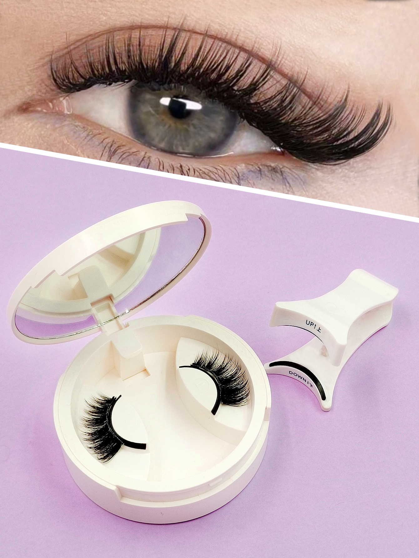 Sibeuna A Pair Magnetic False Eyelashes,Half Eyelash,Short Magnetic Eyelashes,Natural Cat Eye Makeup Effect Reusable,Suitable For Beginners Easy To Use Salon-Quality Long-Lasting False Eyelash Extensions,Magnetic Lashes