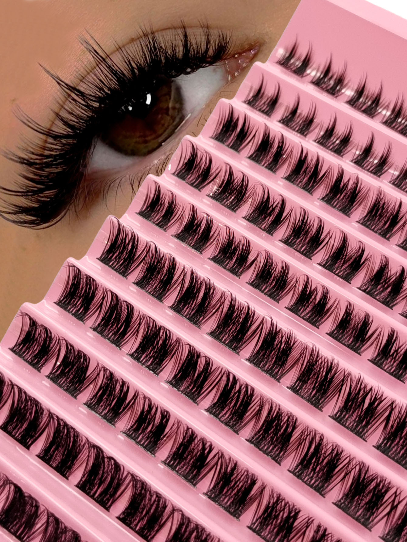 Sibeuna 100PCS Fluffy Soft Clusters Lashes Reusable And Durable Eyelashes Natural Look Eyelash Clusters Comfortable DIY Eyelashes Extensions
