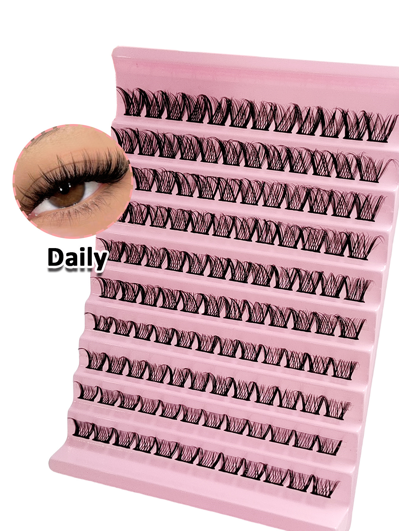 Sibeuna 120 Clusters D Curl Individual Lashes 8-16mm DIY Eyelash Clusters Natural Fluffy Crossed Cluster Lash Extensions