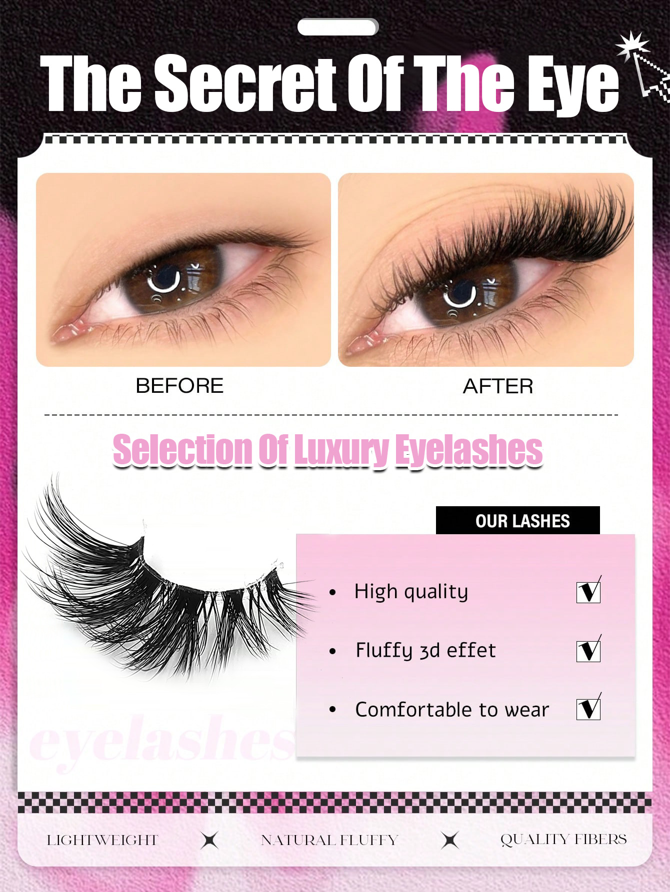 Sibeuna 8 Pairs Half Striped False Eyelashes, Natural Extension Cat Eye Lashes, Soft 3D Half Lashes, Transparent Band, Criss-Cross Fluffy Lashes, Suitable For Daily And Party Makeup