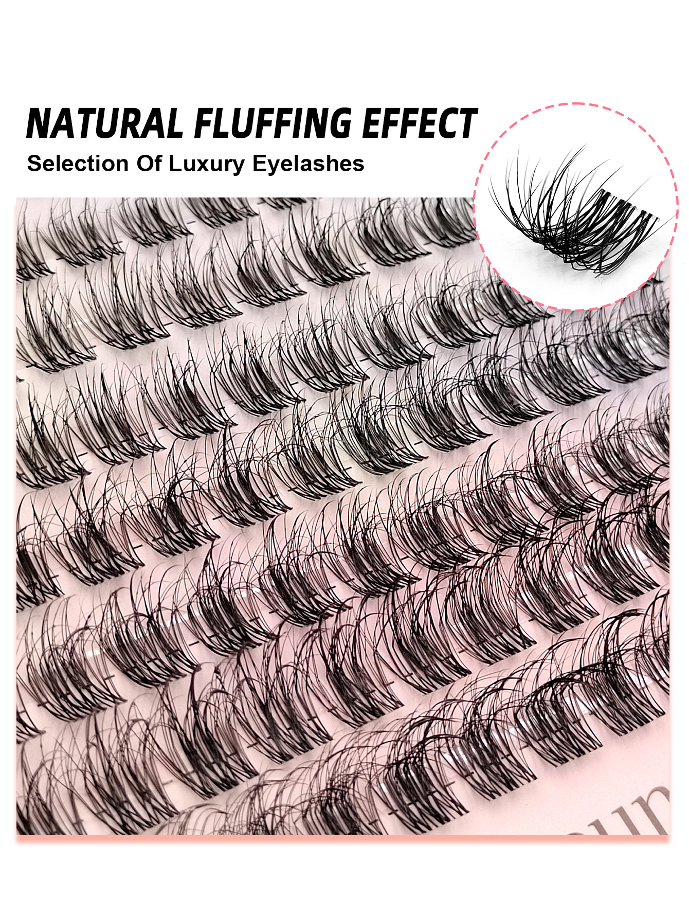 Sibeuna 96PCS Fluffy Lashes Natural Look Wispy Lashes D Curl Clusters Lashes Messy And Charming Lashes Travel Essentials Suitable For Beginners