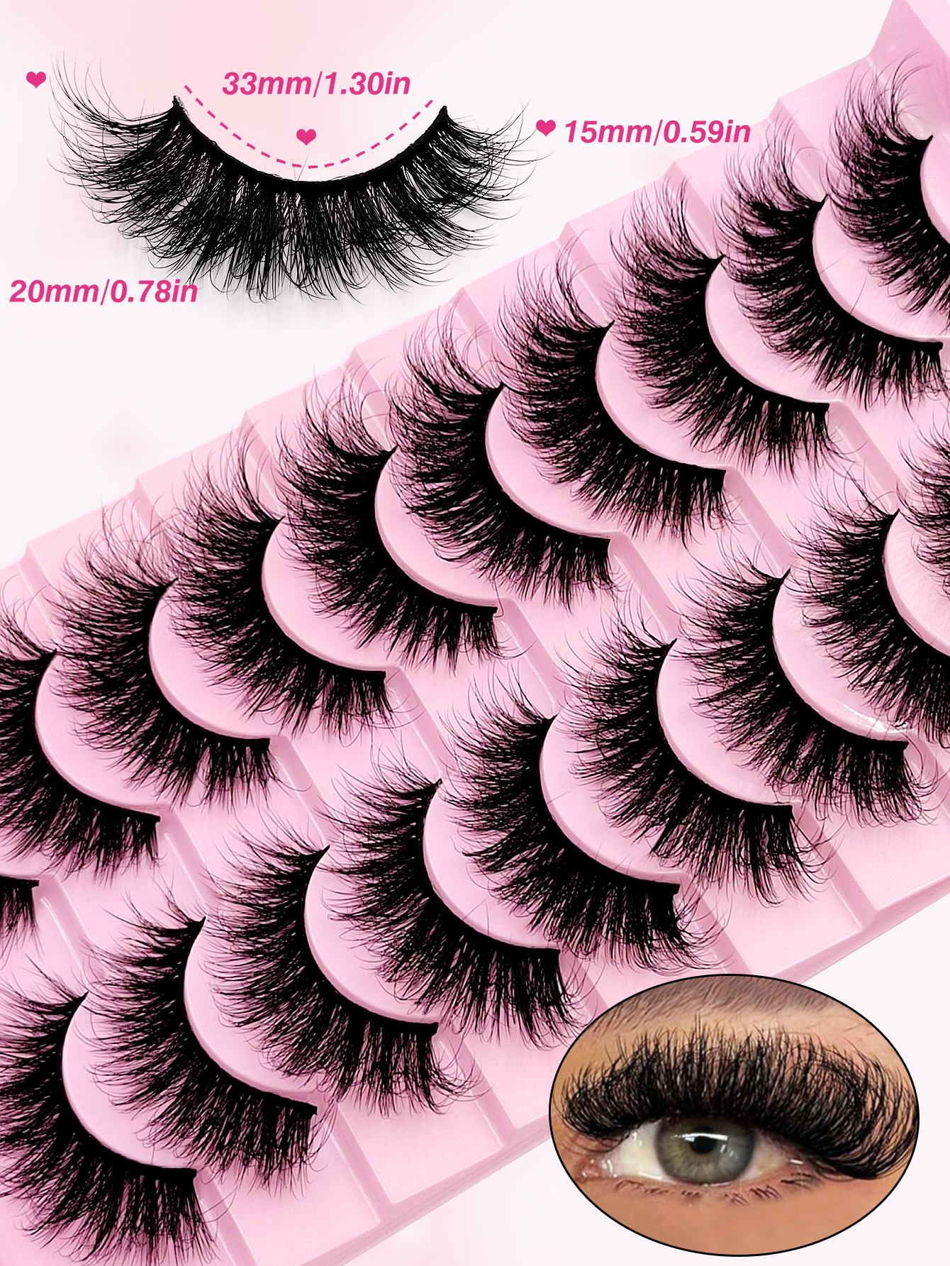Sibeuna 10 Pairs Thick Fluffy Volume Strip Lashes Cat Eye Lashes Dramatic Messy Faux Mink Fake Lashes,Suitable For Holiday Parties False Eyelashes Makeup,Full Strip Lashes,Strip Lashes