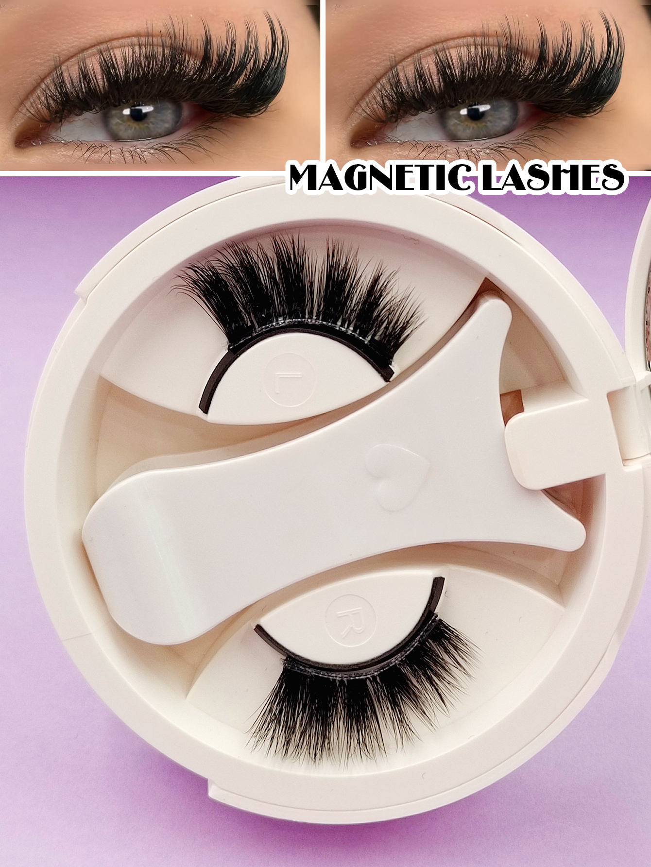 Sibeuna A Pair Magnetic False Eyelashes,Half Eyelash,Short Magnetic Eyelashes,Natural Cat Eye Makeup Effect Reusable,Suitable For Beginners Easy To Use Salon-Quality Long-Lasting False Eyelash Extensions,Magnetic Lashes