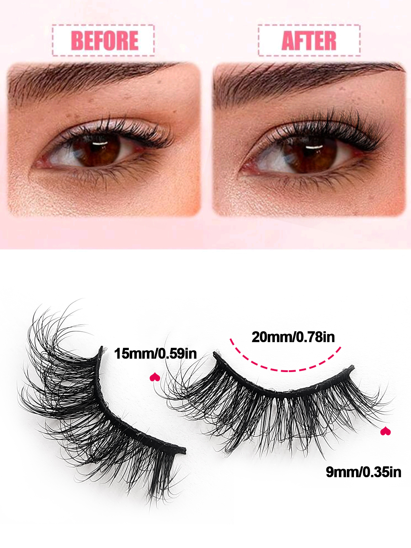 Sibeuna Half Lashes 7 Pairs Fluffy Soft Faux Mink Lashes Cat Eye Wispy Natural Reusable False Eyelashes Makeup Tools