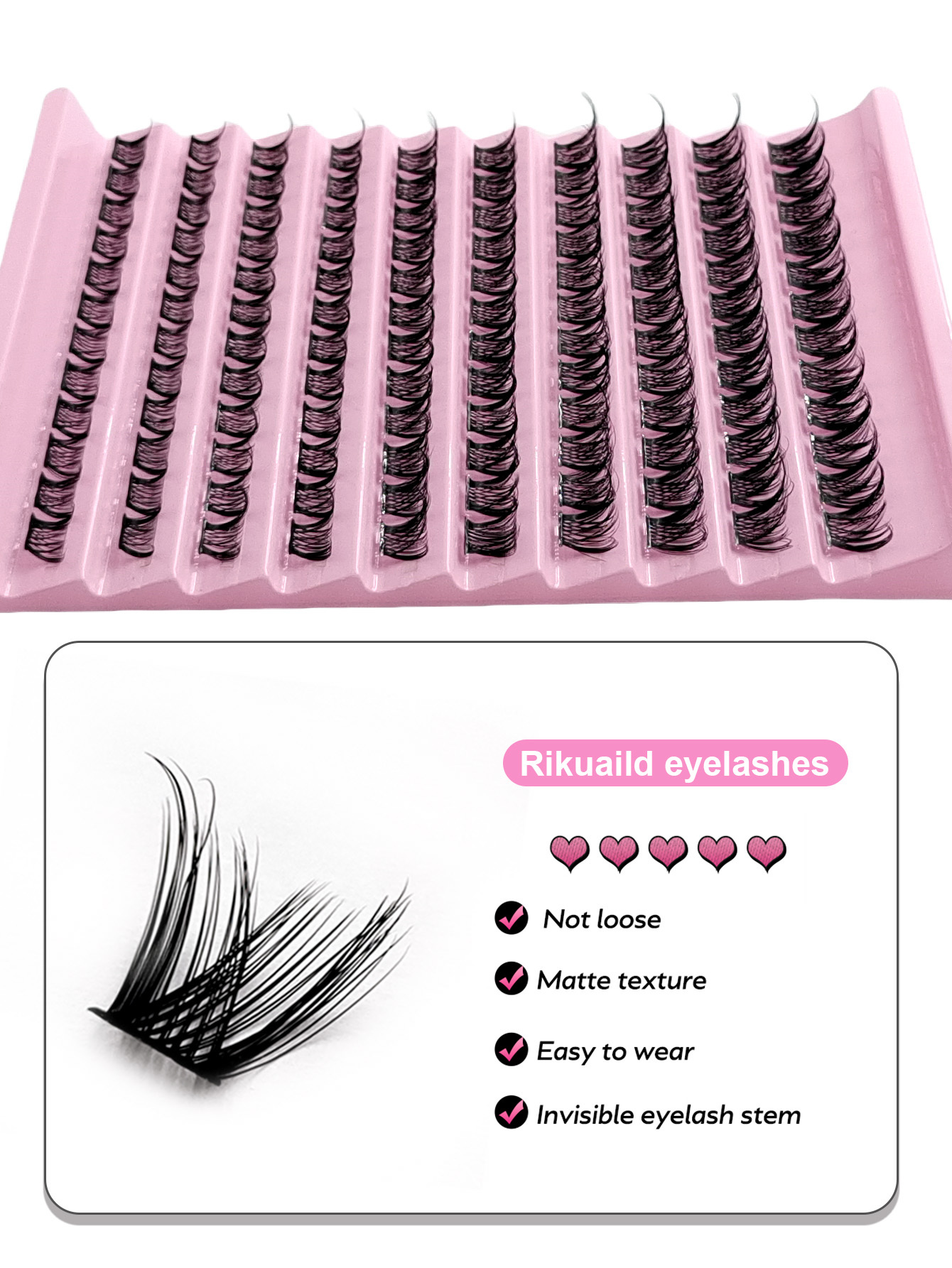 Sibeuna 120 Clusters D Curl Individual Lashes 8-16mm DIY Eyelash Clusters Natural Fluffy Crossed Cluster Lash Extensions