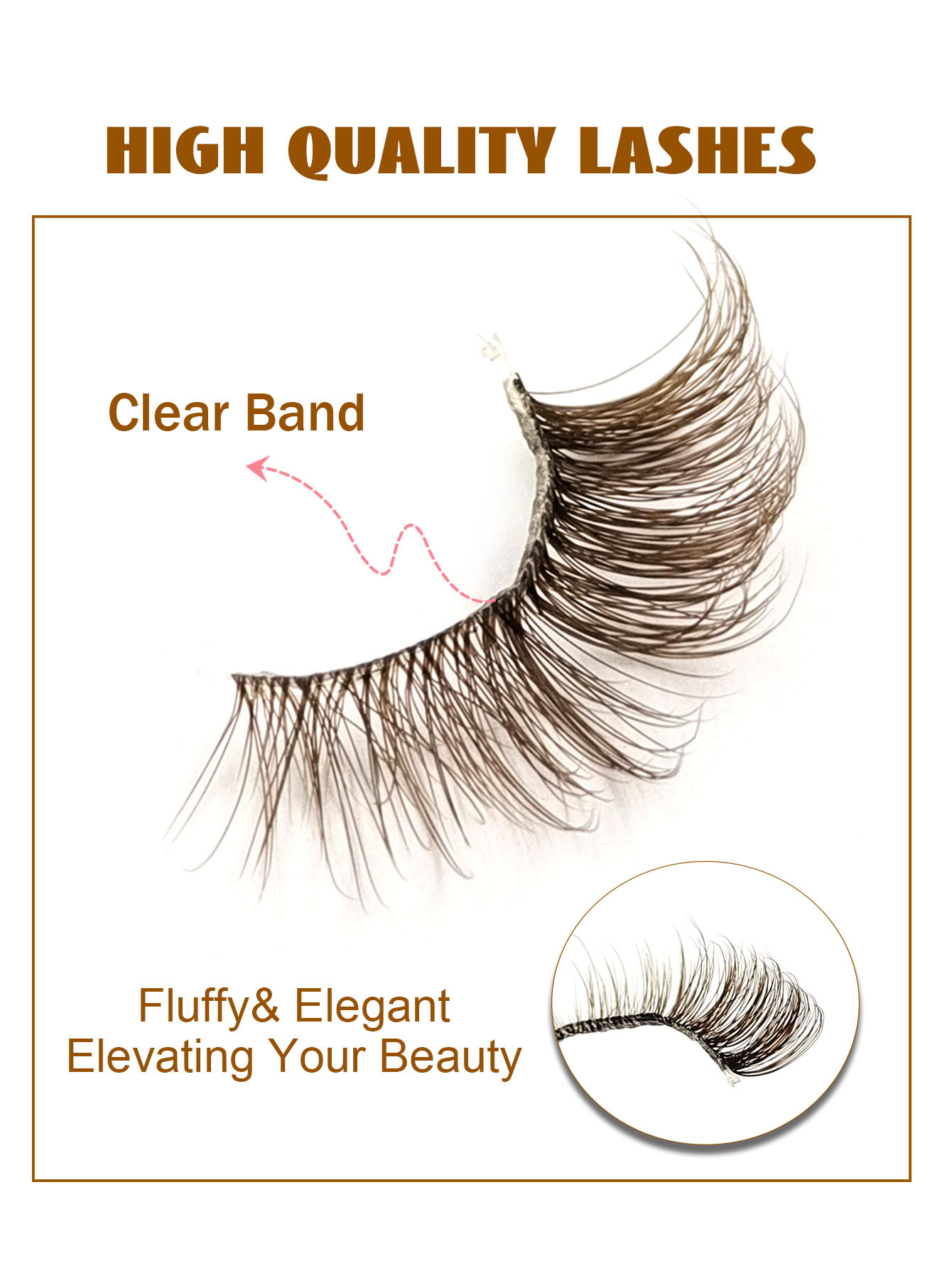 Sibeuna 7 Pairs Brown Half Lashes Eid Cat Eye Effect Corner Eyelashes Fluffy Soft With Clear Band Eyelashes Natural Long Corner False Lashes Comfortable Reusable Suitable For Daily Wear Portable Travel Parties Gifts