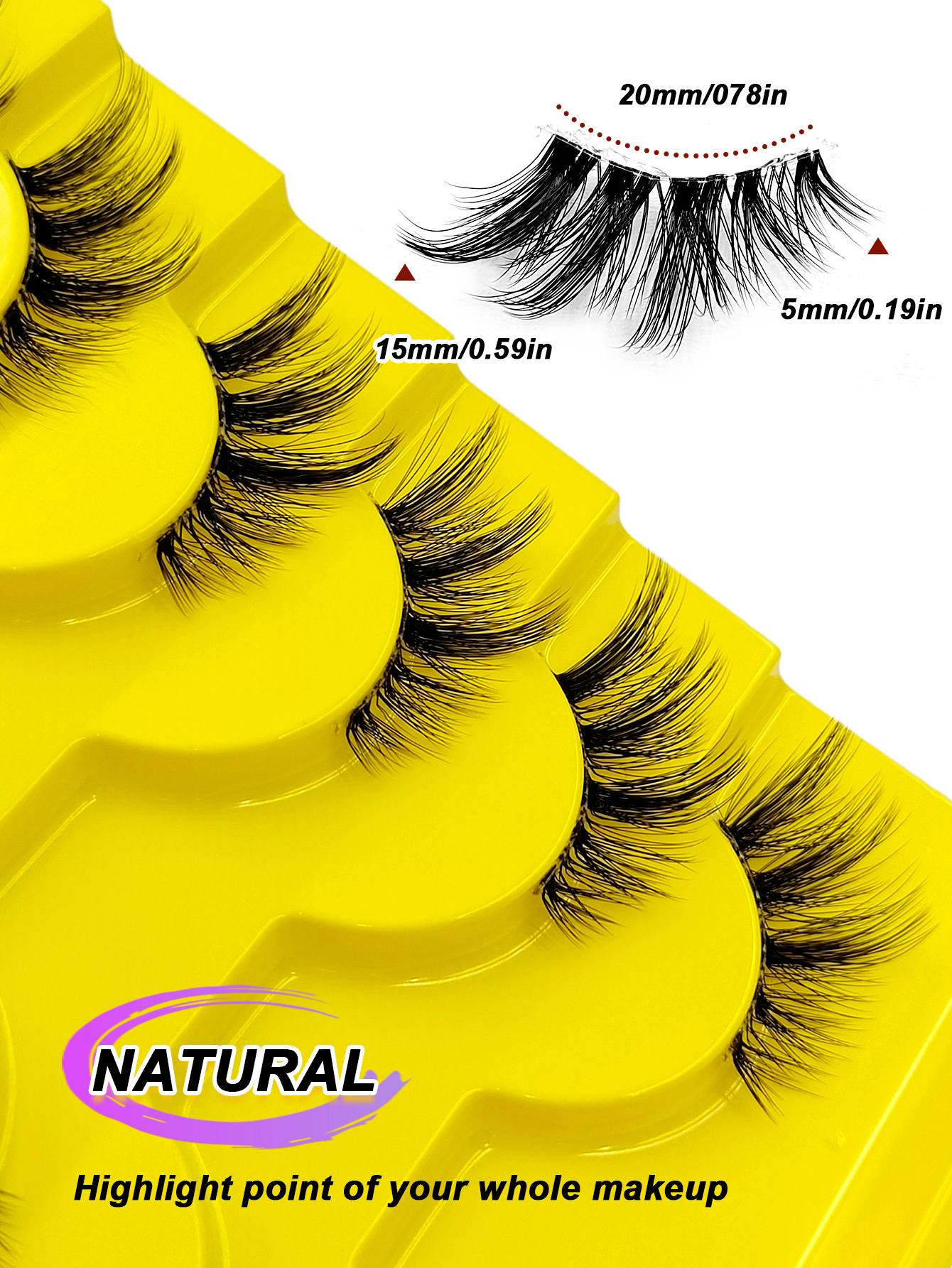 Sibeuna 10 Pairs Half Lashes Fox Eyes Eyelashes Fluffy Wispy Lashes Corner False Eyelashes Clear Band Faux Mink Eyelashes Soft Natural Look Lashes Suitable For Beginner, Party, Holiday Travel,Portable Eye Makeup