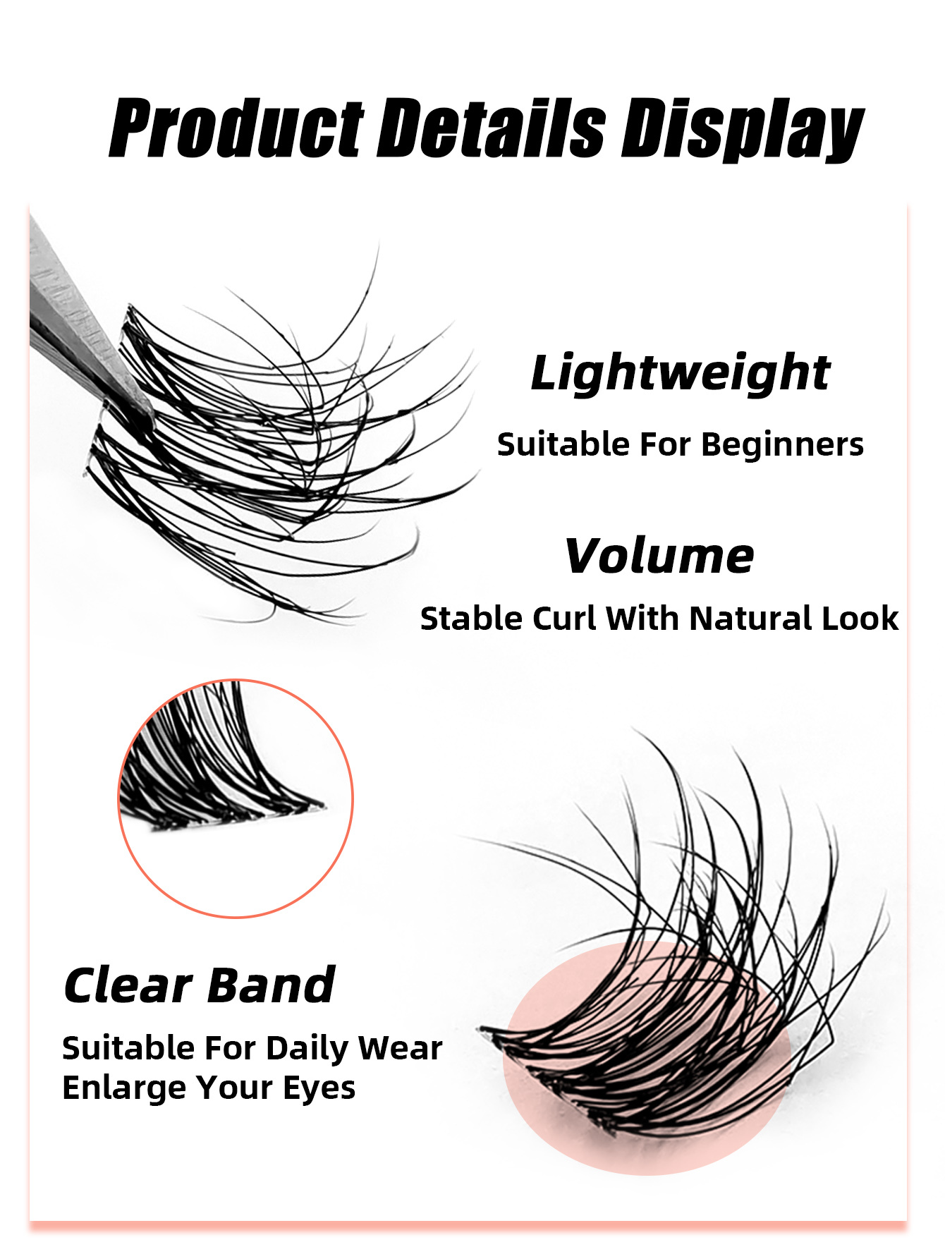 Sibeuna 96PCS Fluffy Lashes Natural Look Wispy Lashes D Curl Clusters Lashes Messy And Charming Lashes Travel Essentials Suitable For Beginners