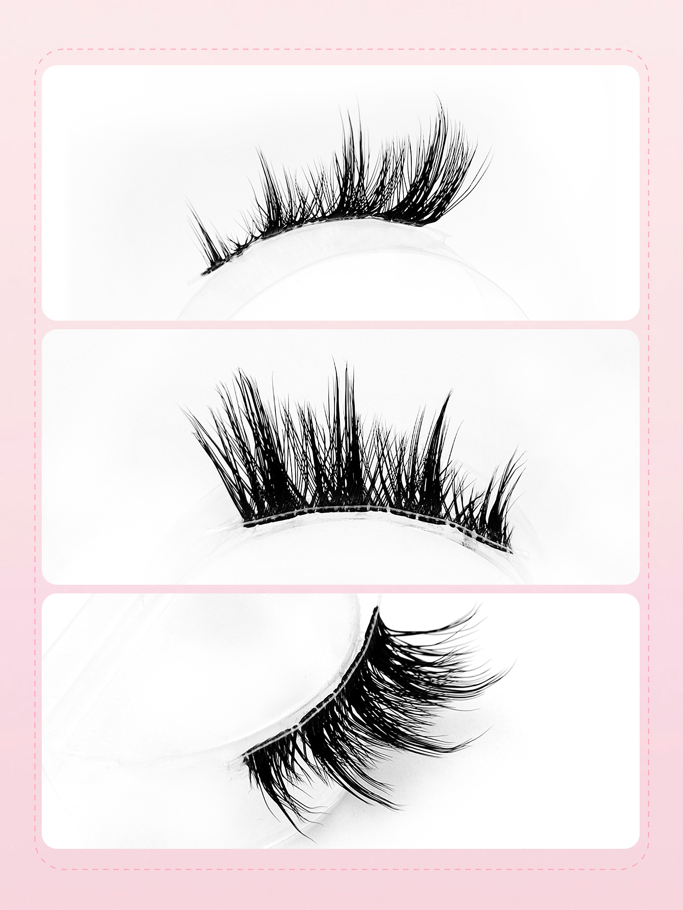 Sibeuna 7 Pairs Of Half Eye Lashes Cartoon Style Lashes Tail Lengthening Eyelashes Thai Eyelashes Cat's Eye Animation Clear Band Lashes Suitable For Daily Style Eye Makeup