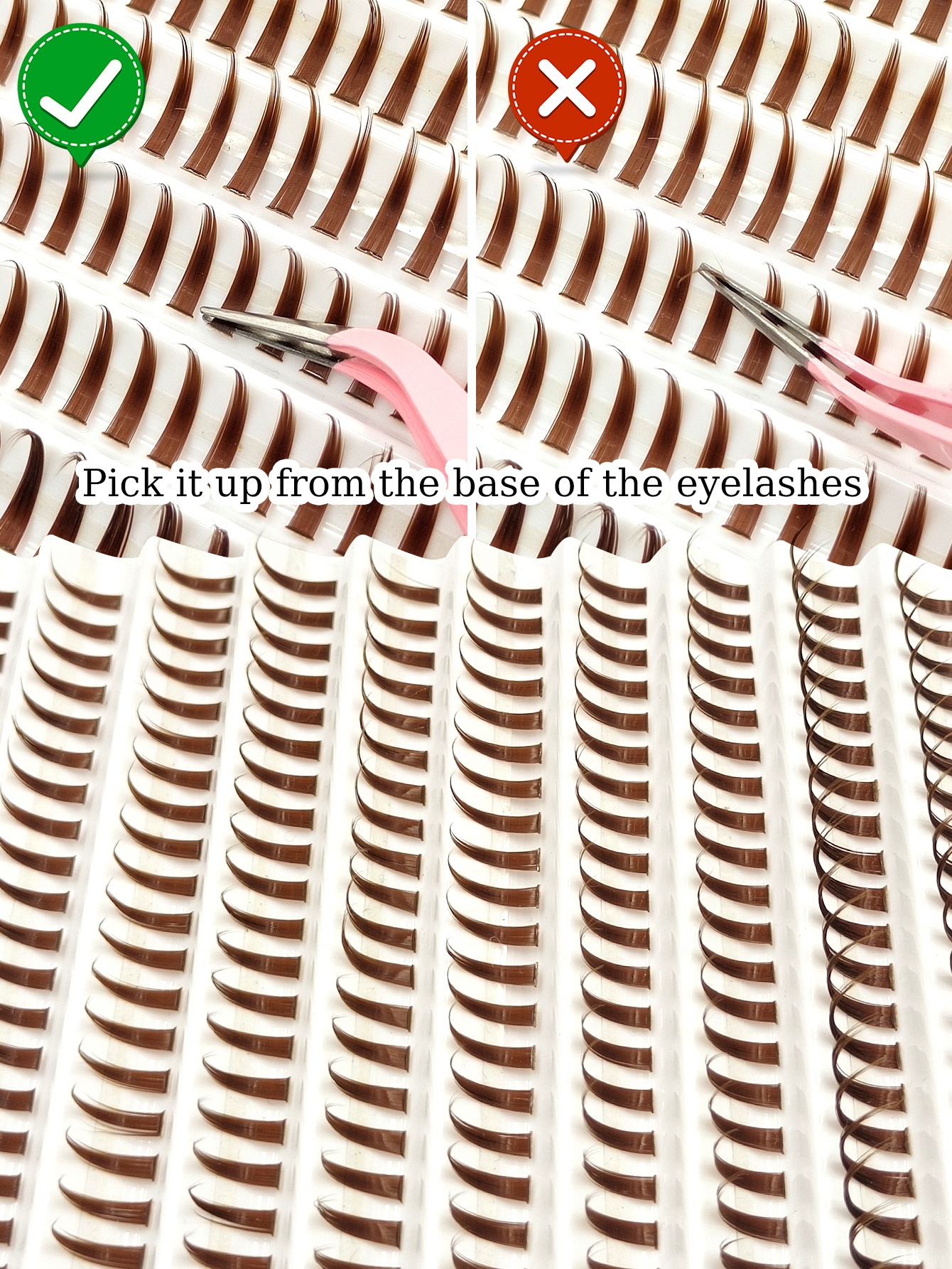 Sibeuna 200 Pcs D Curl Brown Spiky Tip Cartoon Eyelash Extensions,Anime Thick Lash Clusters,12-20mm Length Cluster Lash, Fairy Individual Cluster Lashes,Spiky Manga Lashes