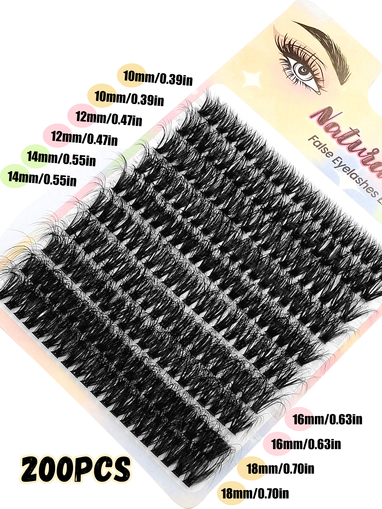 Sibeuna 200 Pcs D Curl Dense Fluffy Lashes,60D Thick Volume Beginner-Friendly,Suitable For Daily Style Eye Makeup For Self Use At Home Or On-The-Go,DIY Eyelashes Extensions