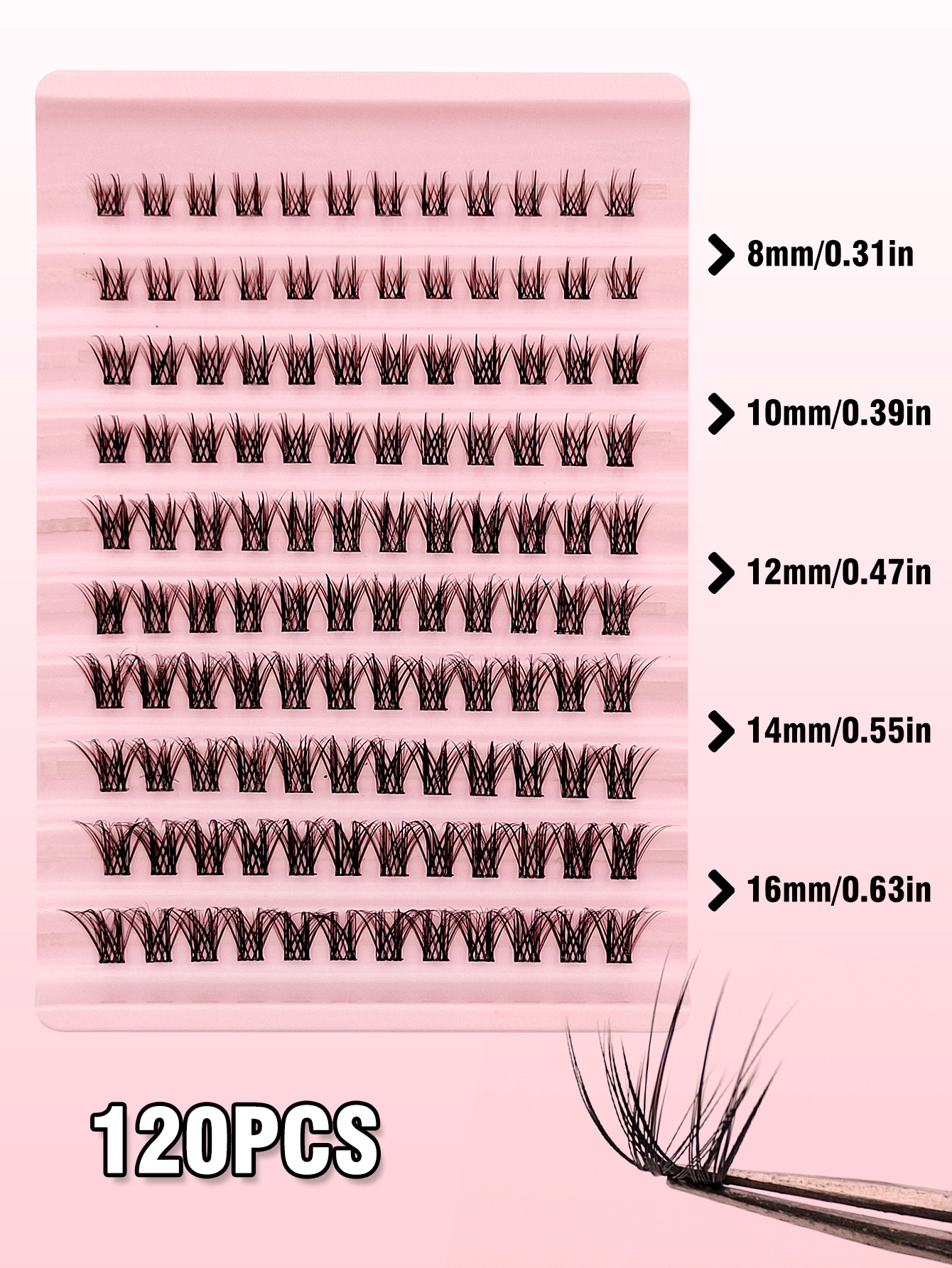 Sibeuna 120 Pcs D Curl Cluster Lashes Cat Eye Lashes DIY Eyelash, Fluffy, Natural,Reusable, Suitable Daily Life, Weddings, Dates, Party, Music Festivals