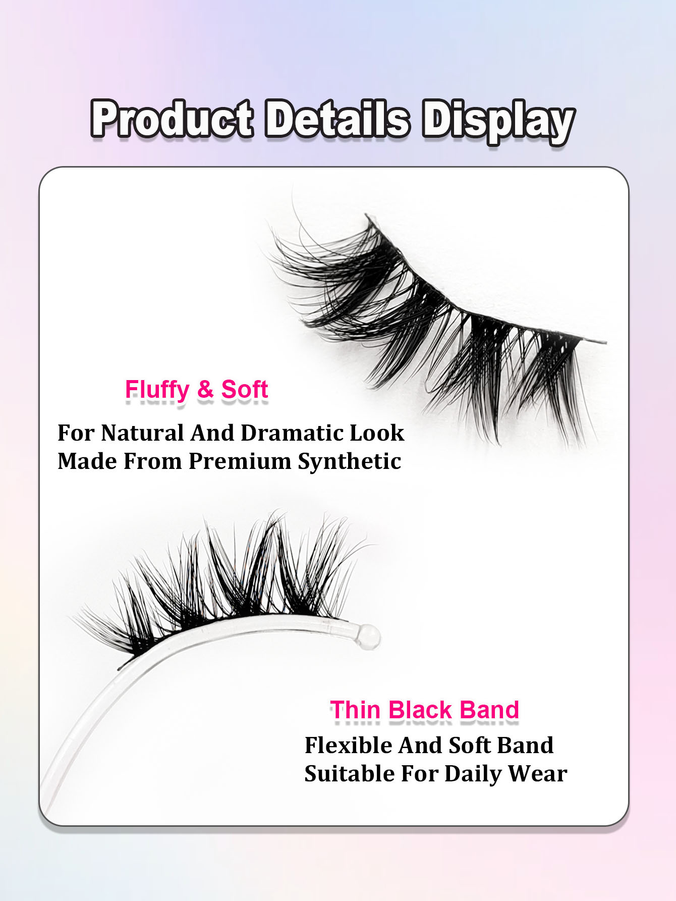 Sibeuna 7 Pairs Half Fake Eyelashes Soft Natural Look Cat Eye Lashes Wispy Crossed Fluffy Eyelashes