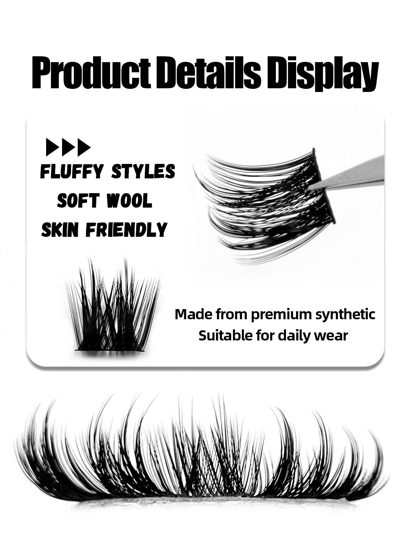 Sibeuna 100PCS Fluffy Soft Clusters Lashes Reusable And Durable Eyelashes Natural Look Eyelash Clusters Comfortable DIY Eyelashes Extensions