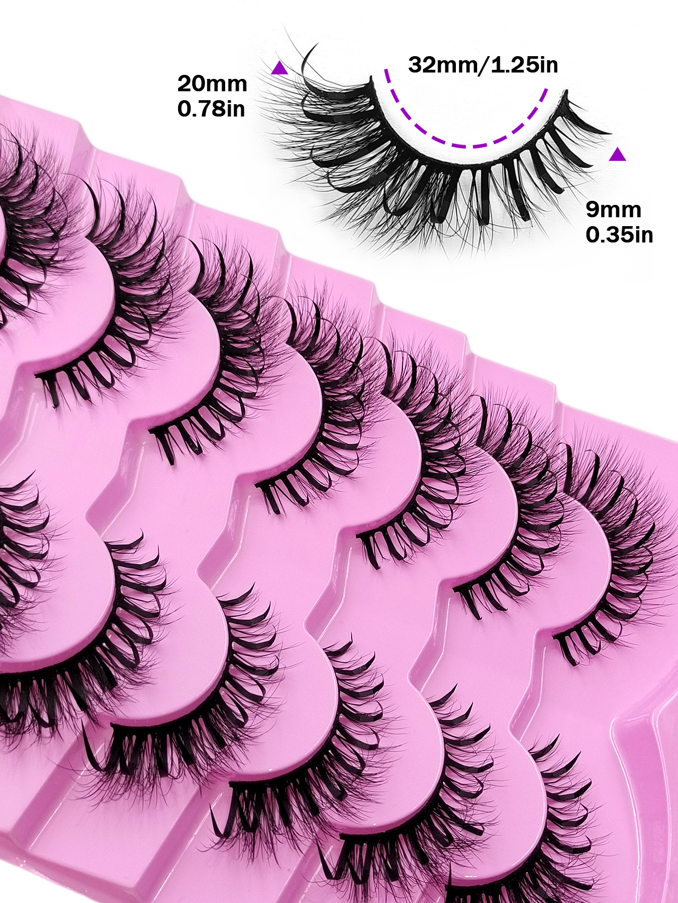 Sibeuna 7 Pairs Comic Styles Lashes Spiky Lashes Dramatic Look Fluffy Soft False Eyelashes Manga Lashes Wet Look Wispy Eyelashes End Eye Elongated Lashes