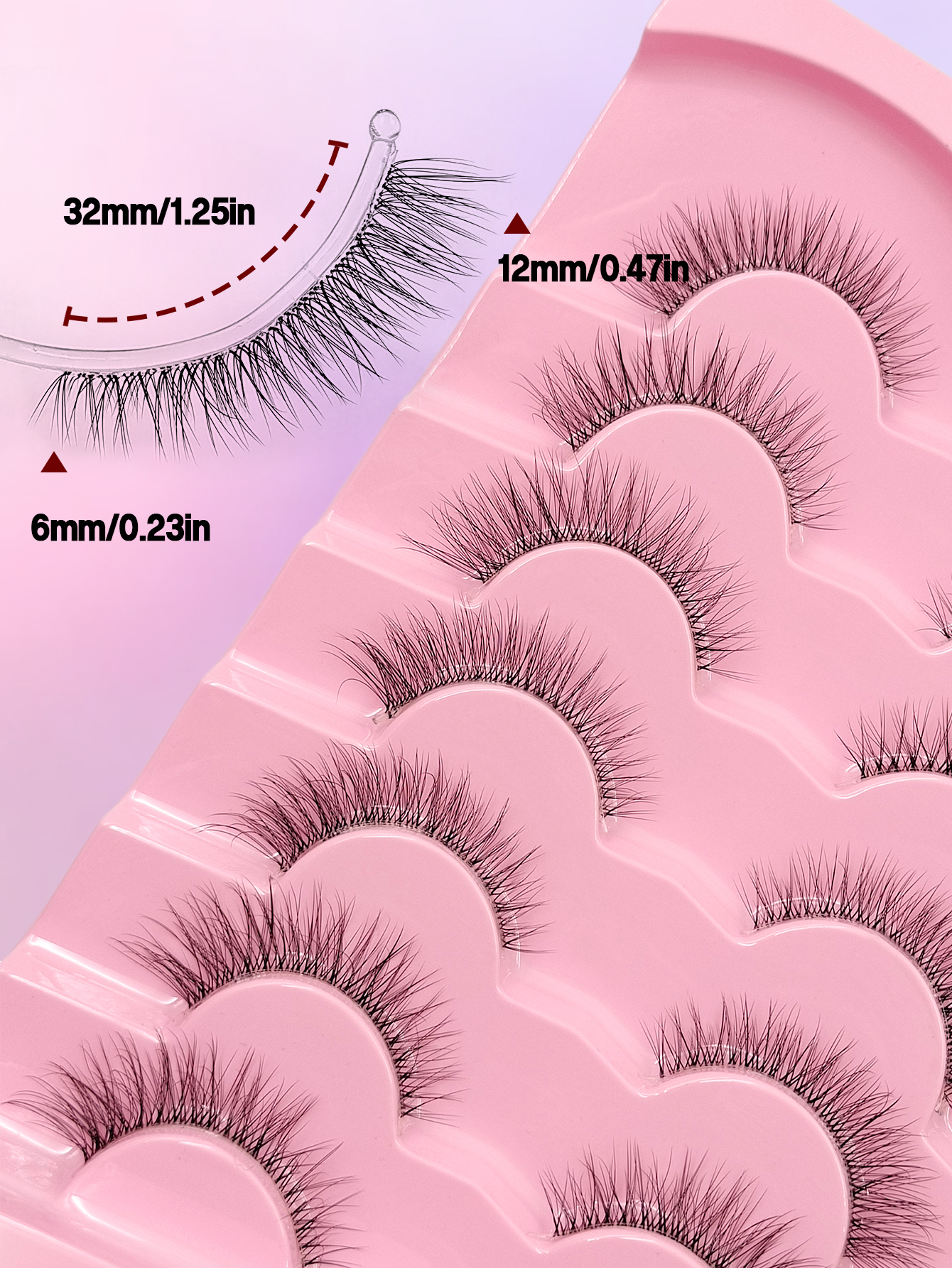 Sibeuna New 7 Pairs Natural Lashes Fluffy Wispy Faux Mink Lashes Soft Lashes Clear Band Daily Eyelashes, Suitable For Travel，Vocation，Beach，Party