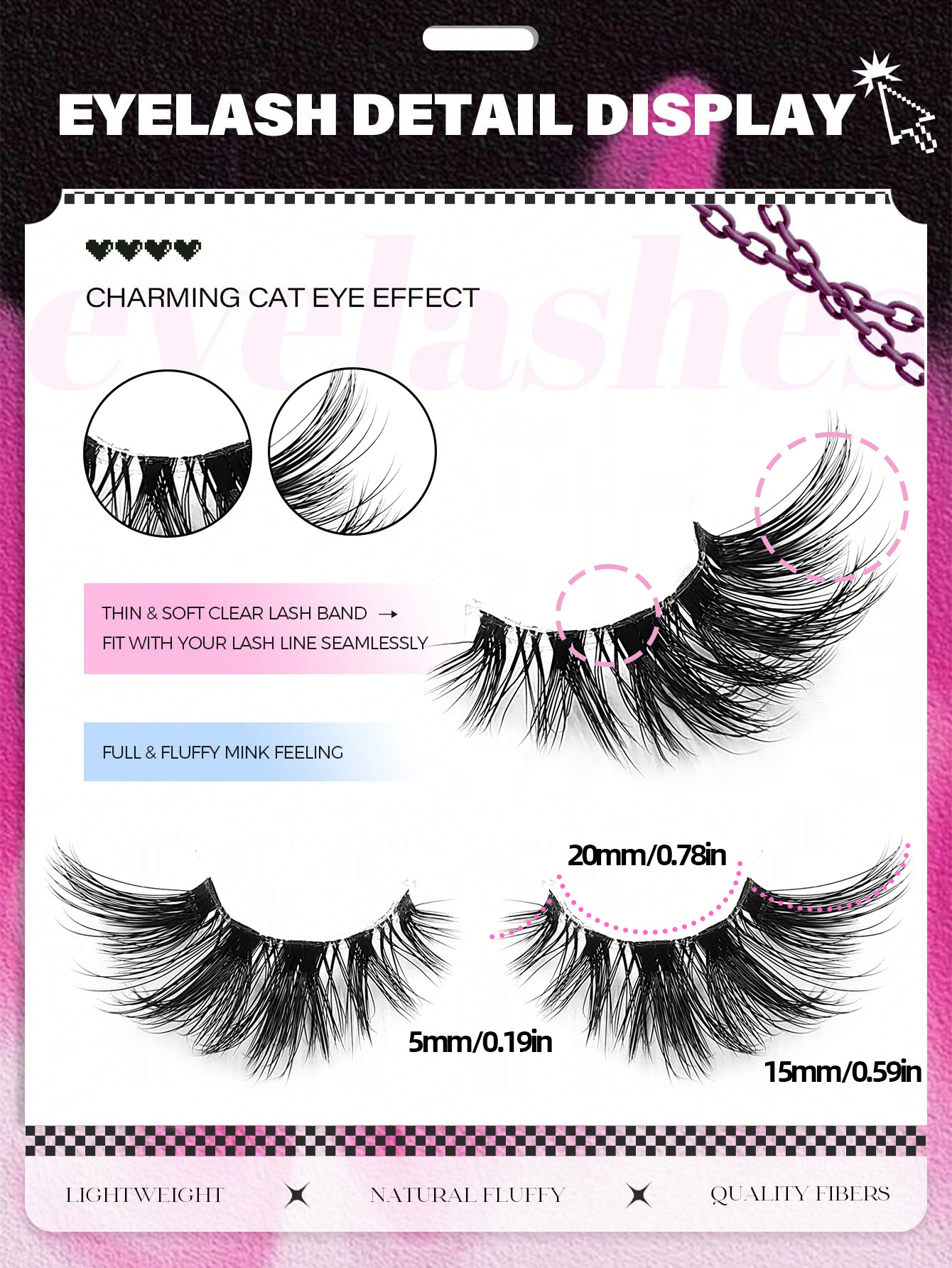 Sibeuna 8 Pairs Half Striped False Eyelashes, Natural Extension Cat Eye Lashes, Soft 3D Half Lashes, Transparent Band, Criss-Cross Fluffy Lashes, Suitable For Daily And Party Makeup