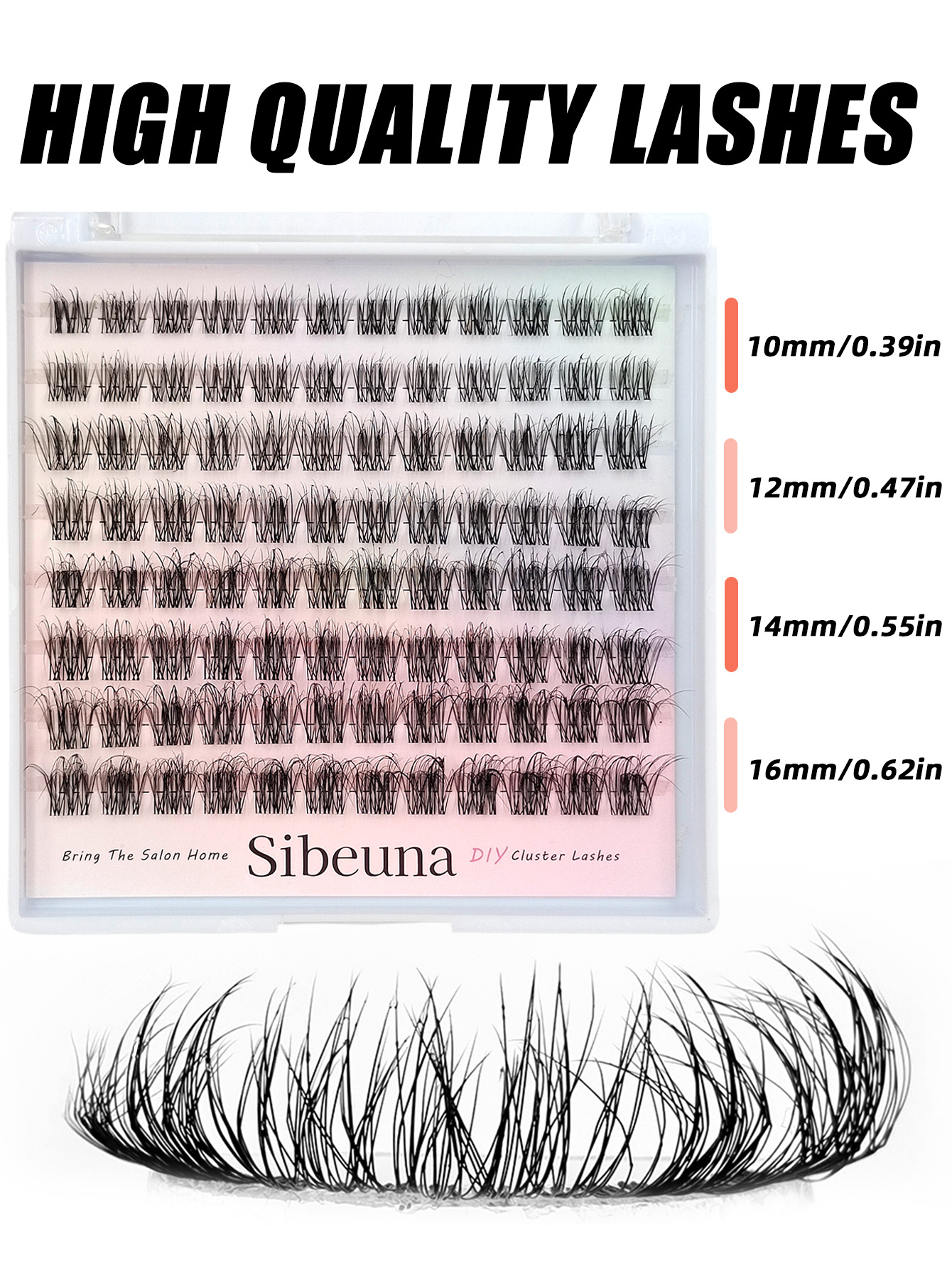 Sibeuna 96PCS Fluffy Lashes Natural Look Wispy Lashes D Curl Clusters Lashes Messy And Charming Lashes Travel Essentials Suitable For Beginners