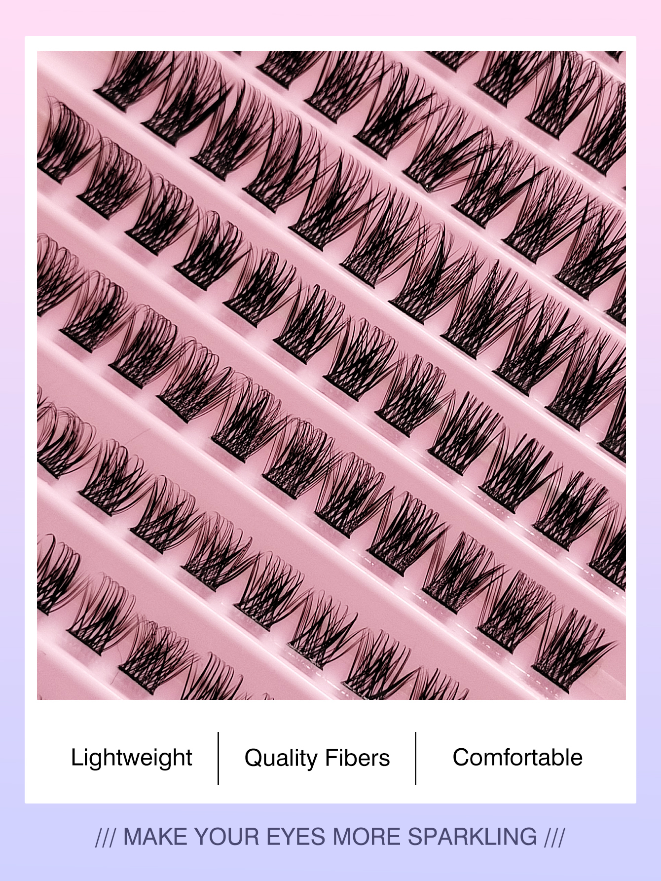 Sibeuna 120 Pcs D Curl Mixed Length 8-16mm Fluffy Light Natural Eyelashes DIY Eyelashes Can Be Reused Makeup, Eyelash Clusters, Single False Eyelashes
